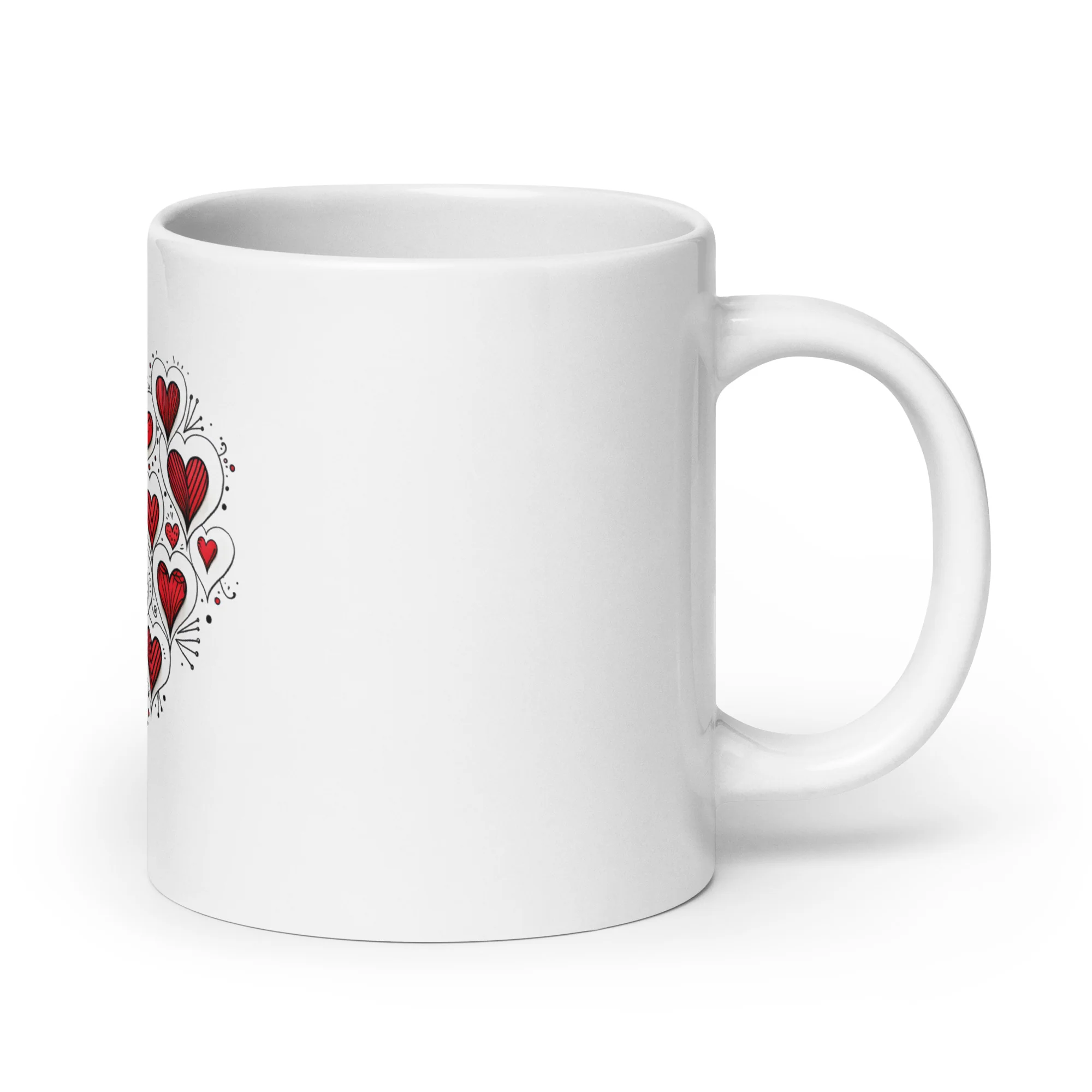 Hearts within Heart: Unfold Love White Mug - Image 7