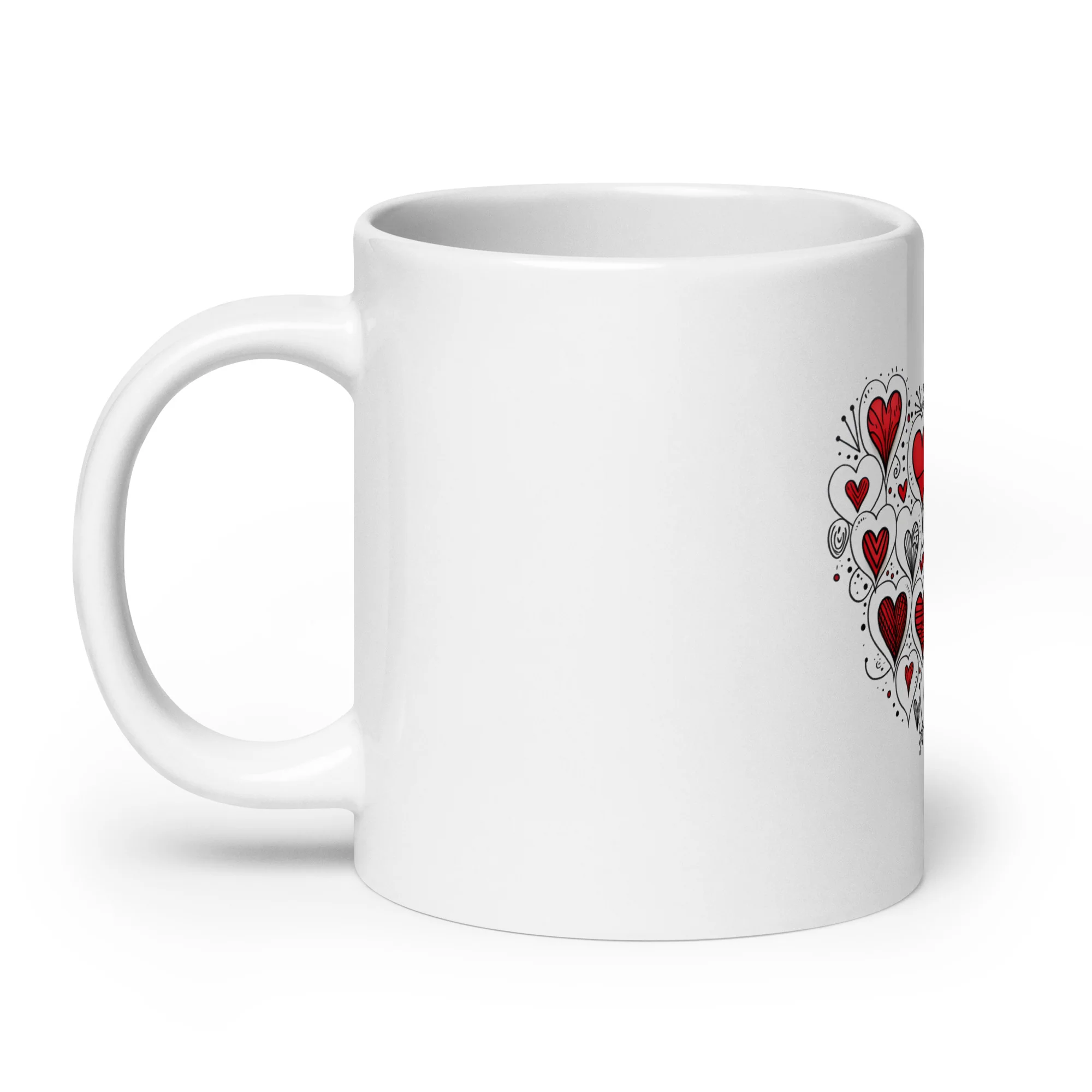 Hearts within Heart: Unfold Love White Mug - Image 8