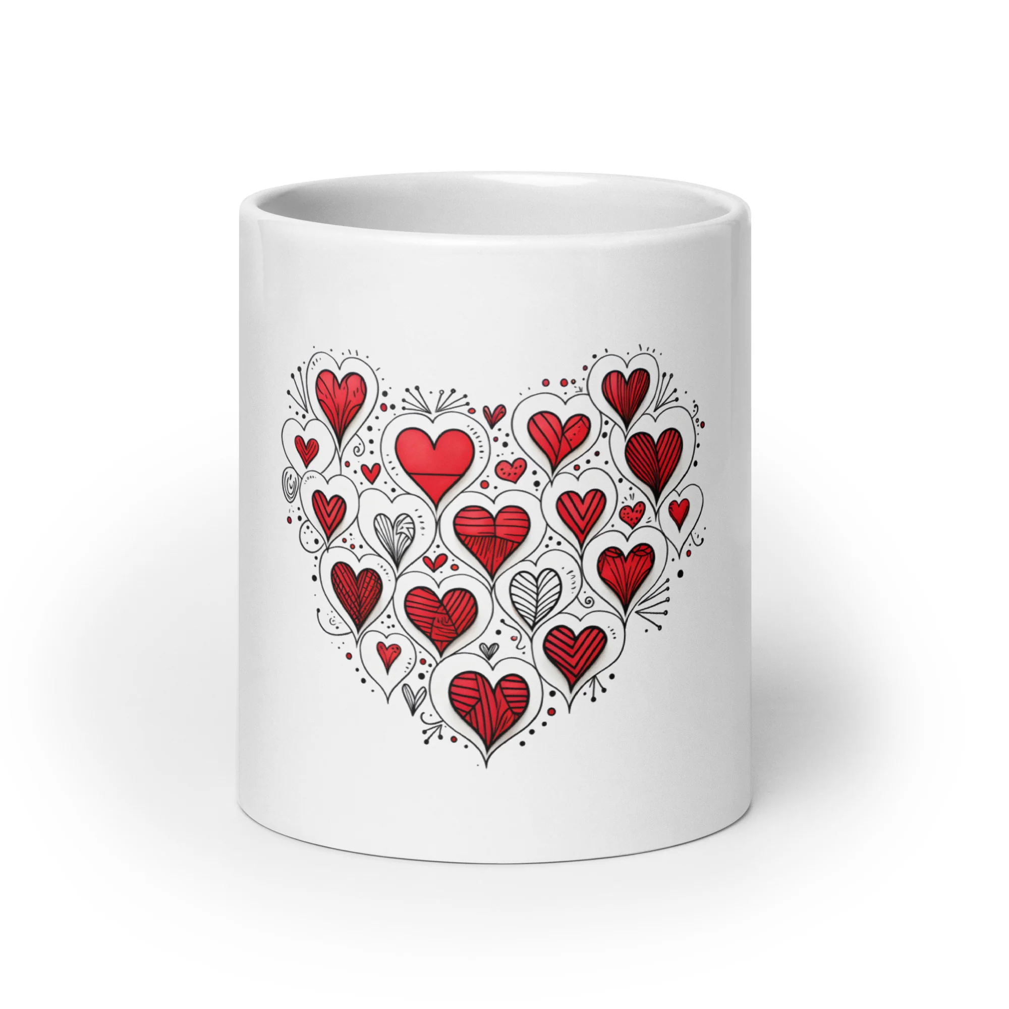 Hearts within Heart: Unfold Love White Mug - Image 9