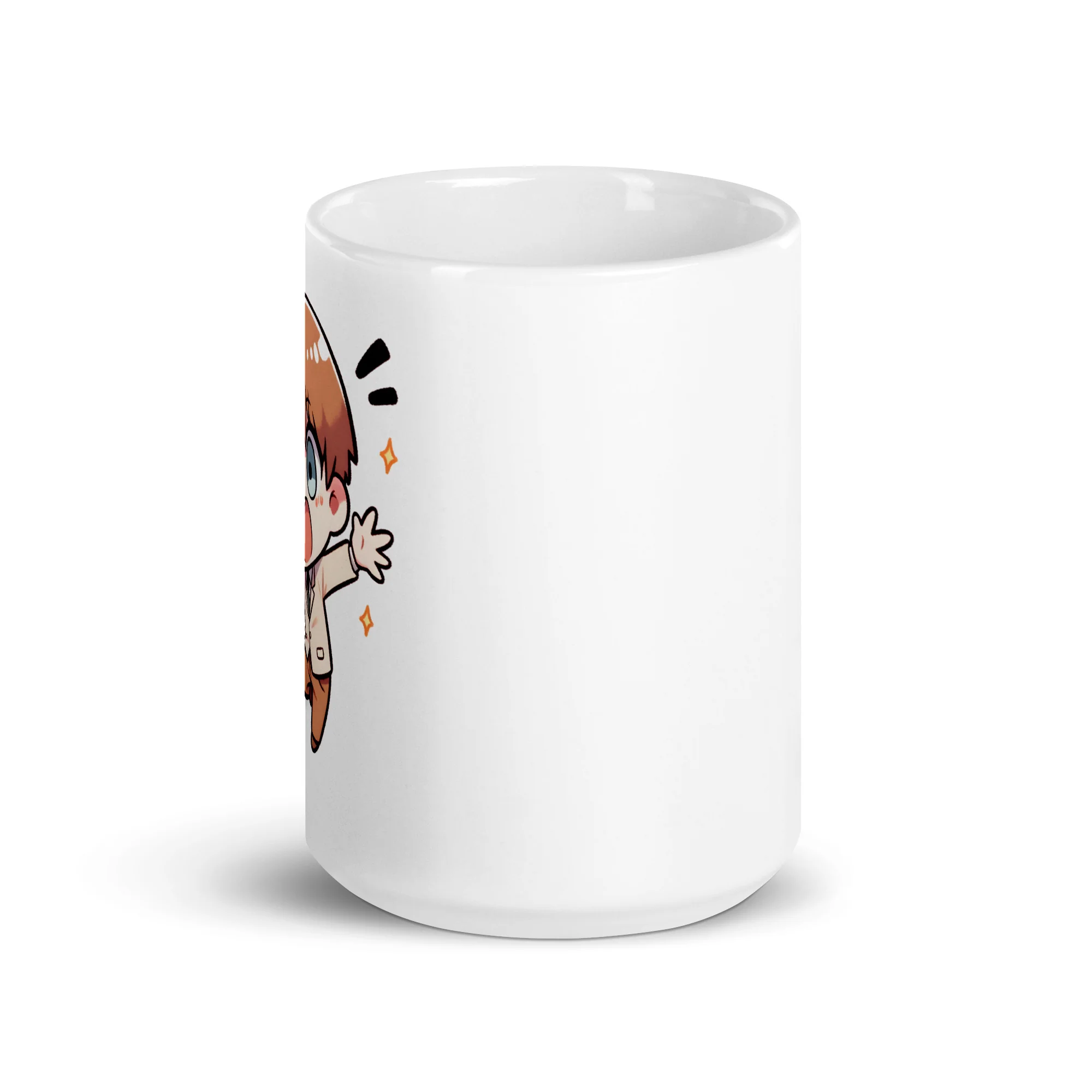 Hello Anime Boy Konnichiwa! in Japanese White Mug - Image 2