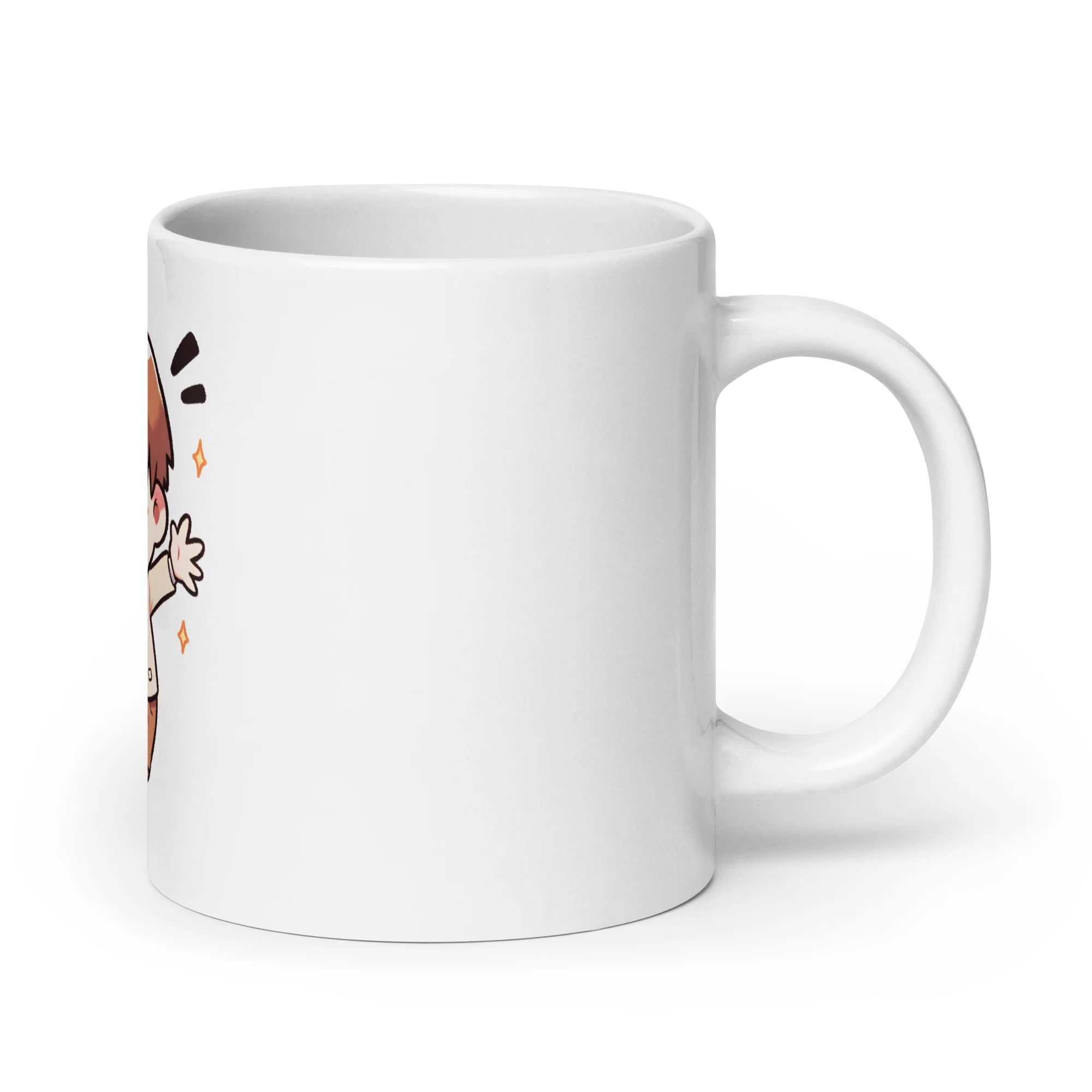 Hello Anime Boy Konnichiwa! in Japanese White Mug - Image 3
