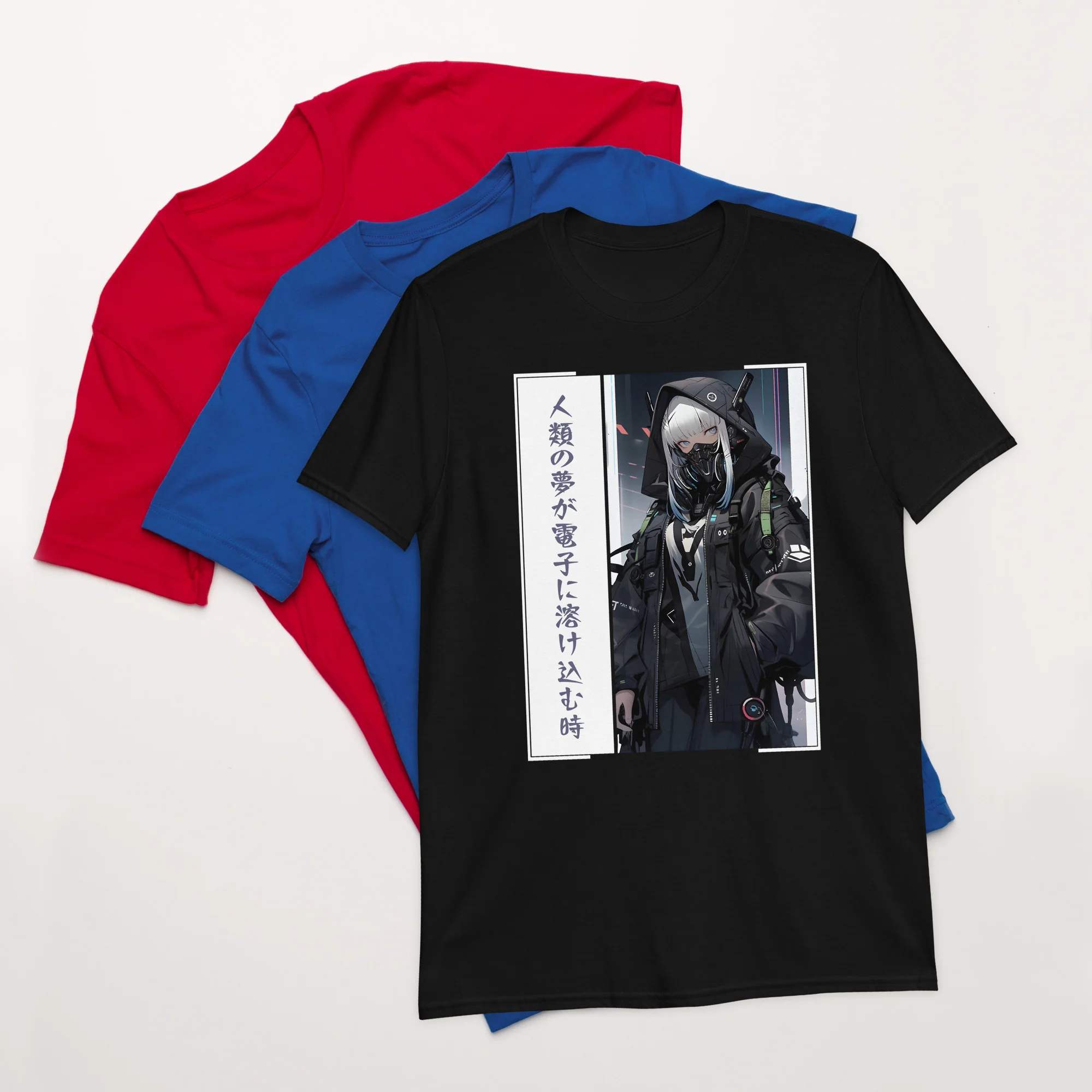 Human Cyberpunk Anime Japanese Style T-Shirt - Image 3