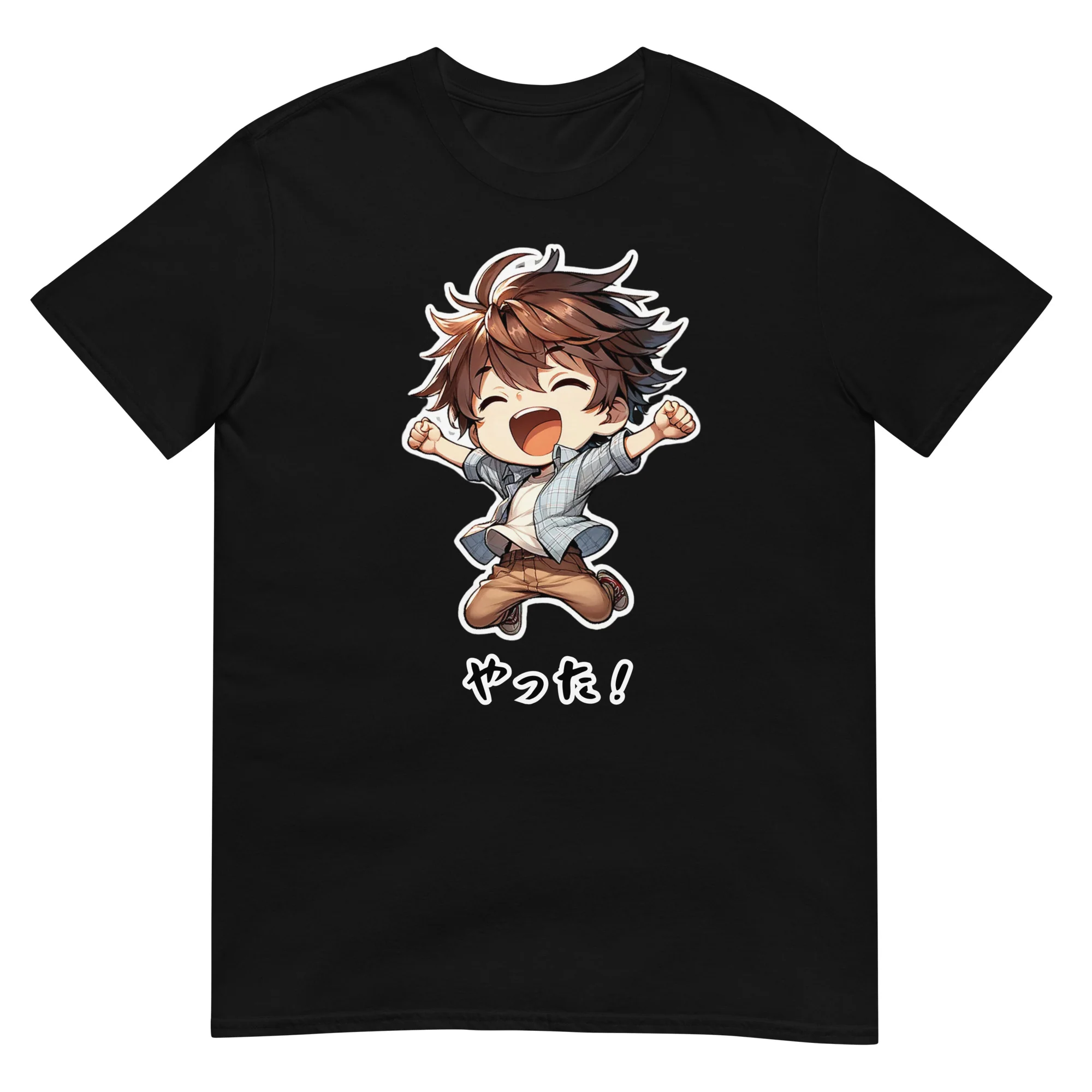 Joyful Anime Boy Jumping T-Shirt - Image 3