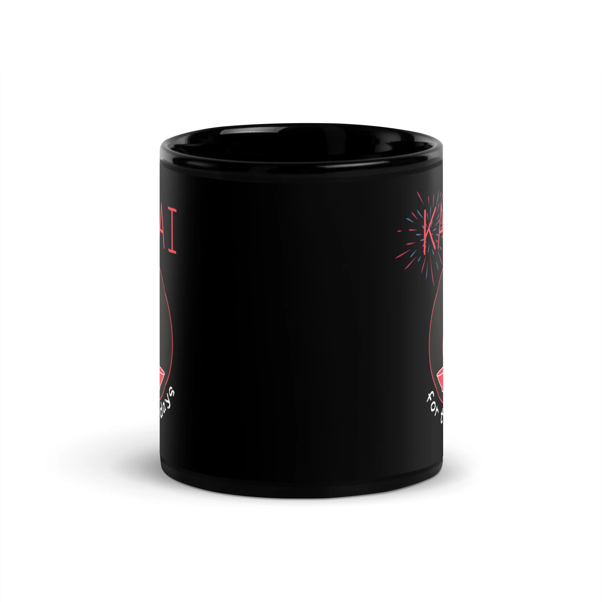 Kanpai for the Holidays Japanese Sake Black Mug - Image 3