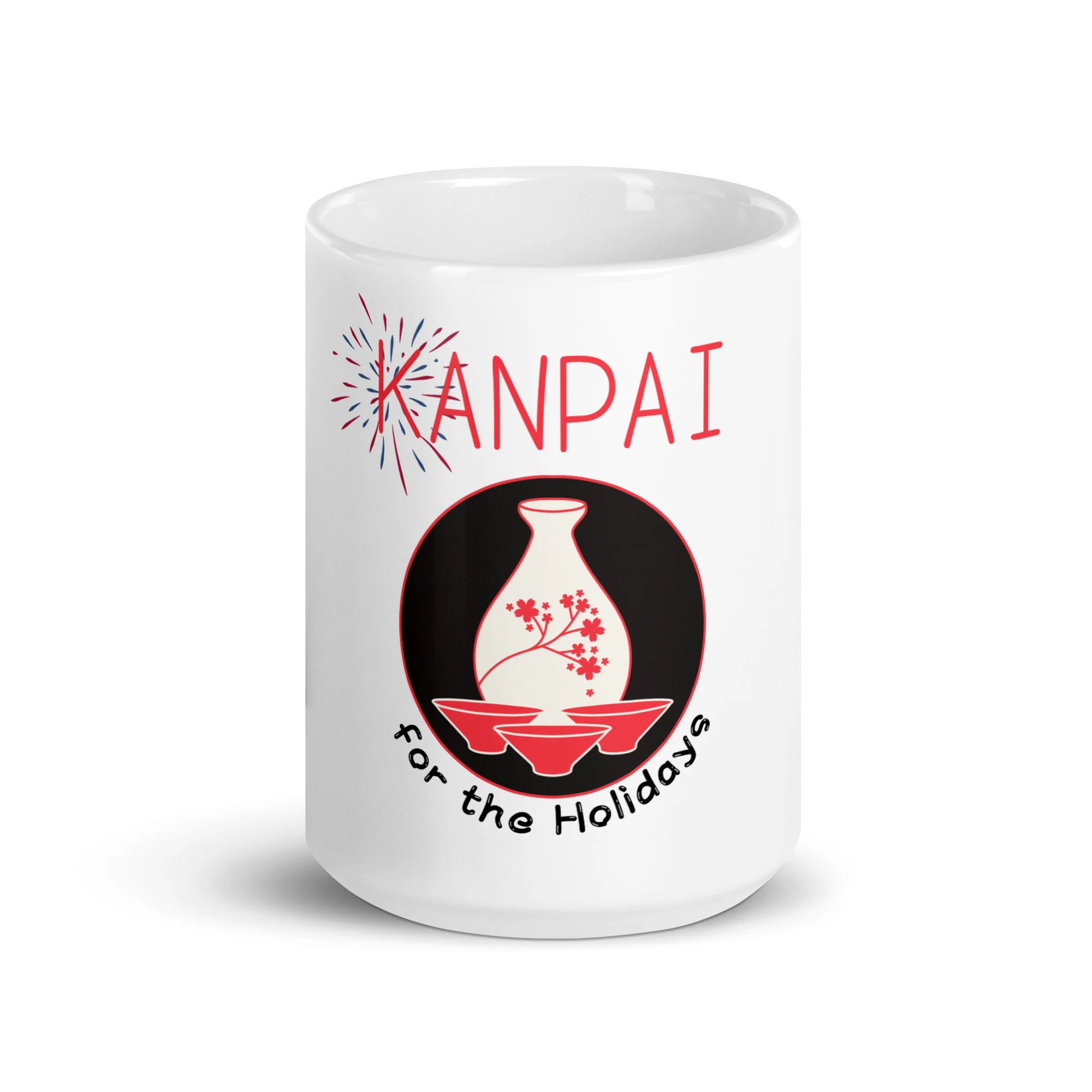 Kanpai for the Holidays Japanese Sake White Mug - Image 6