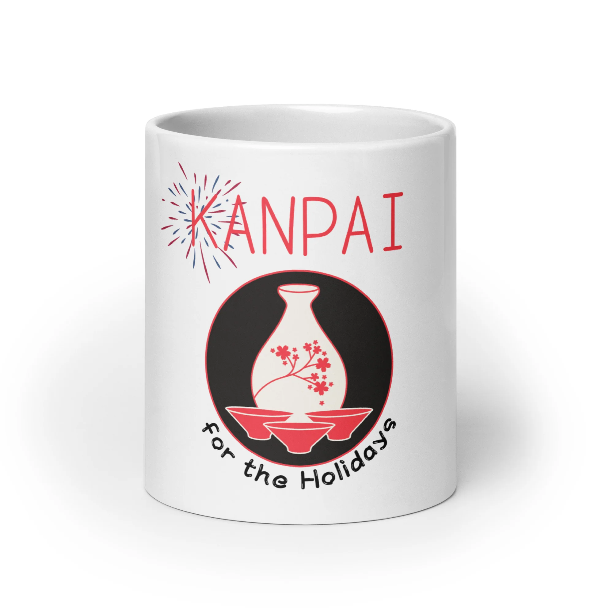Kanpai for the Holidays Japanese Sake White Mug - Image 9