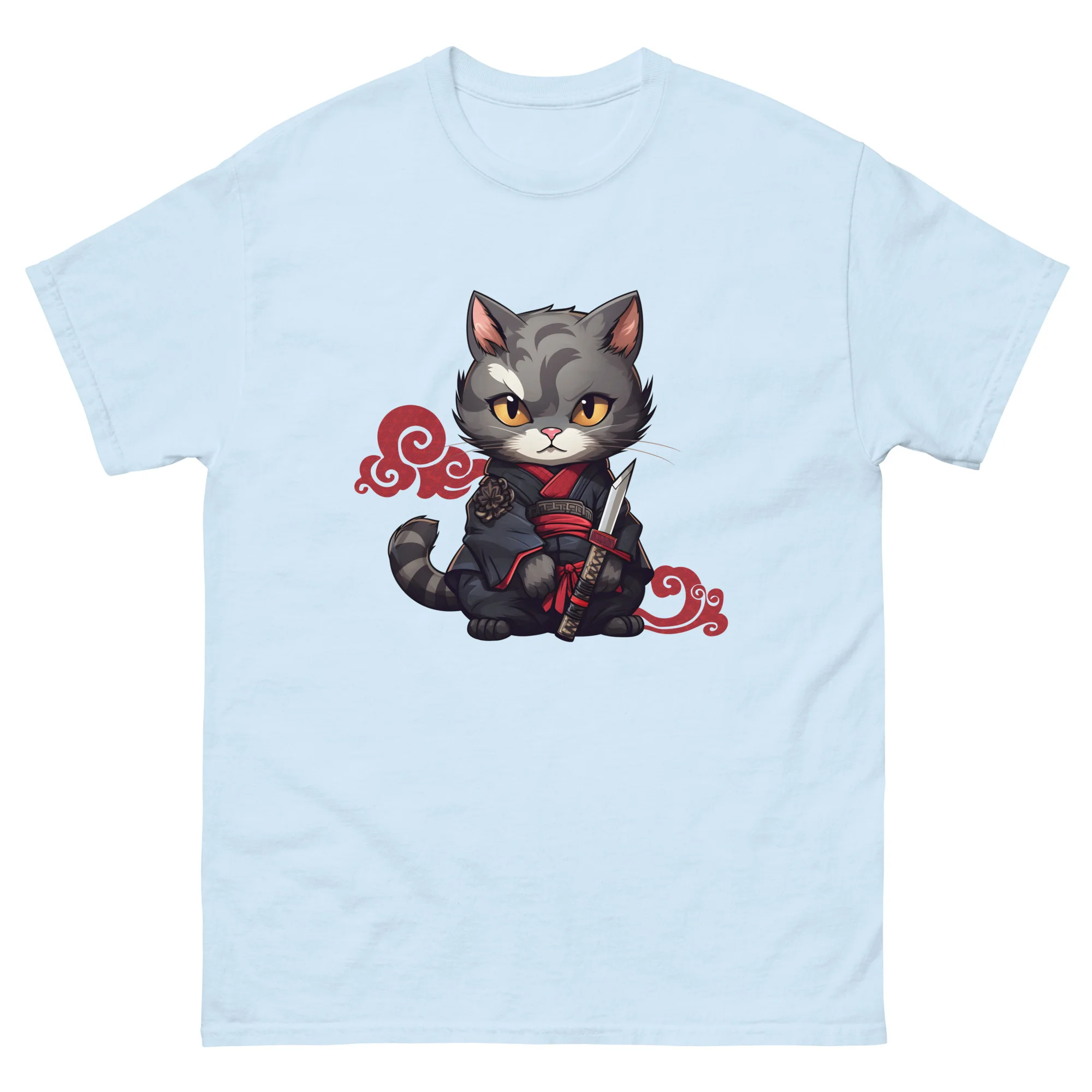 Katana Selfie: Warrior Cat's Photo Op T-Shirt - Image 12
