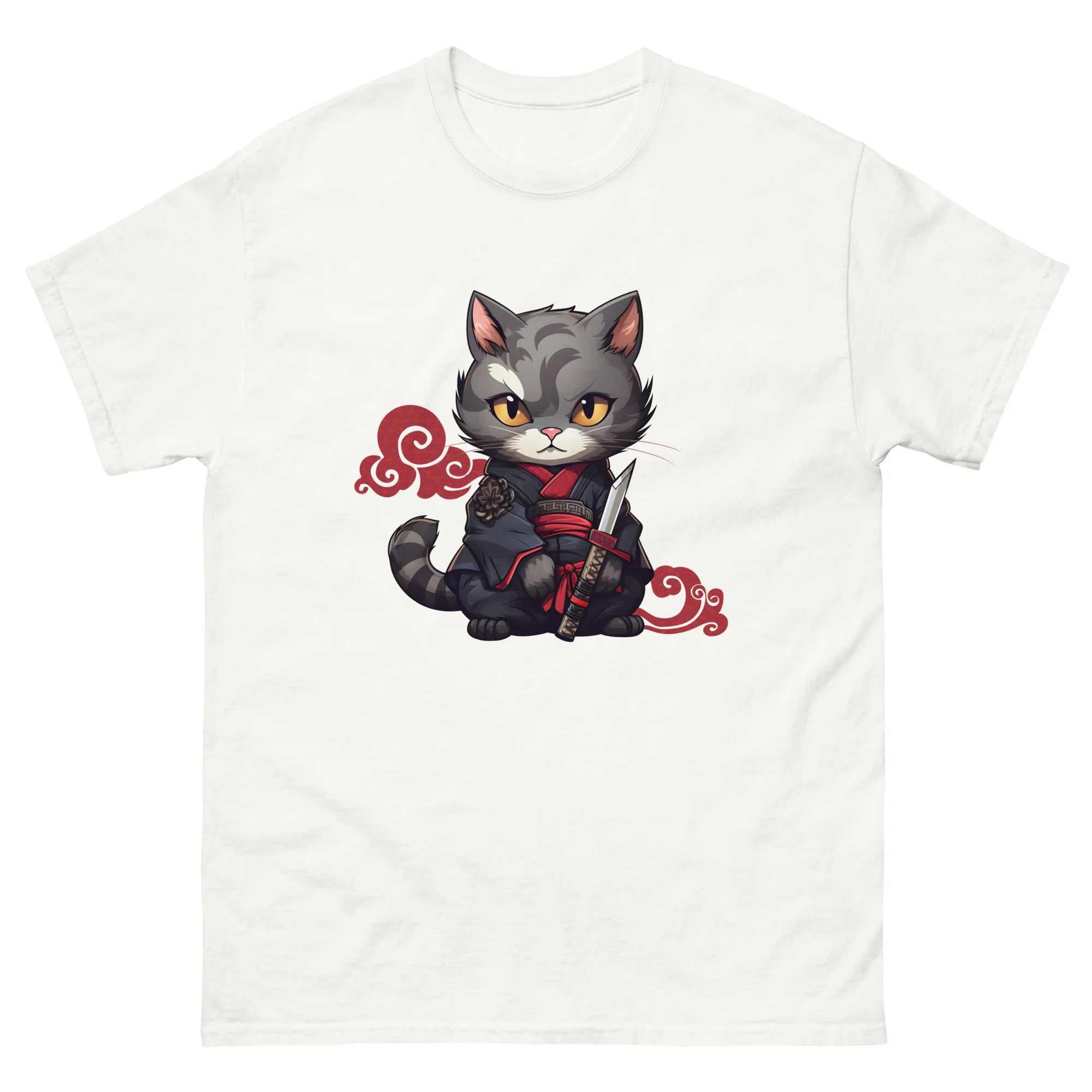 Katana Selfie: Warrior Cat's Photo Op T-Shirt - Image 13