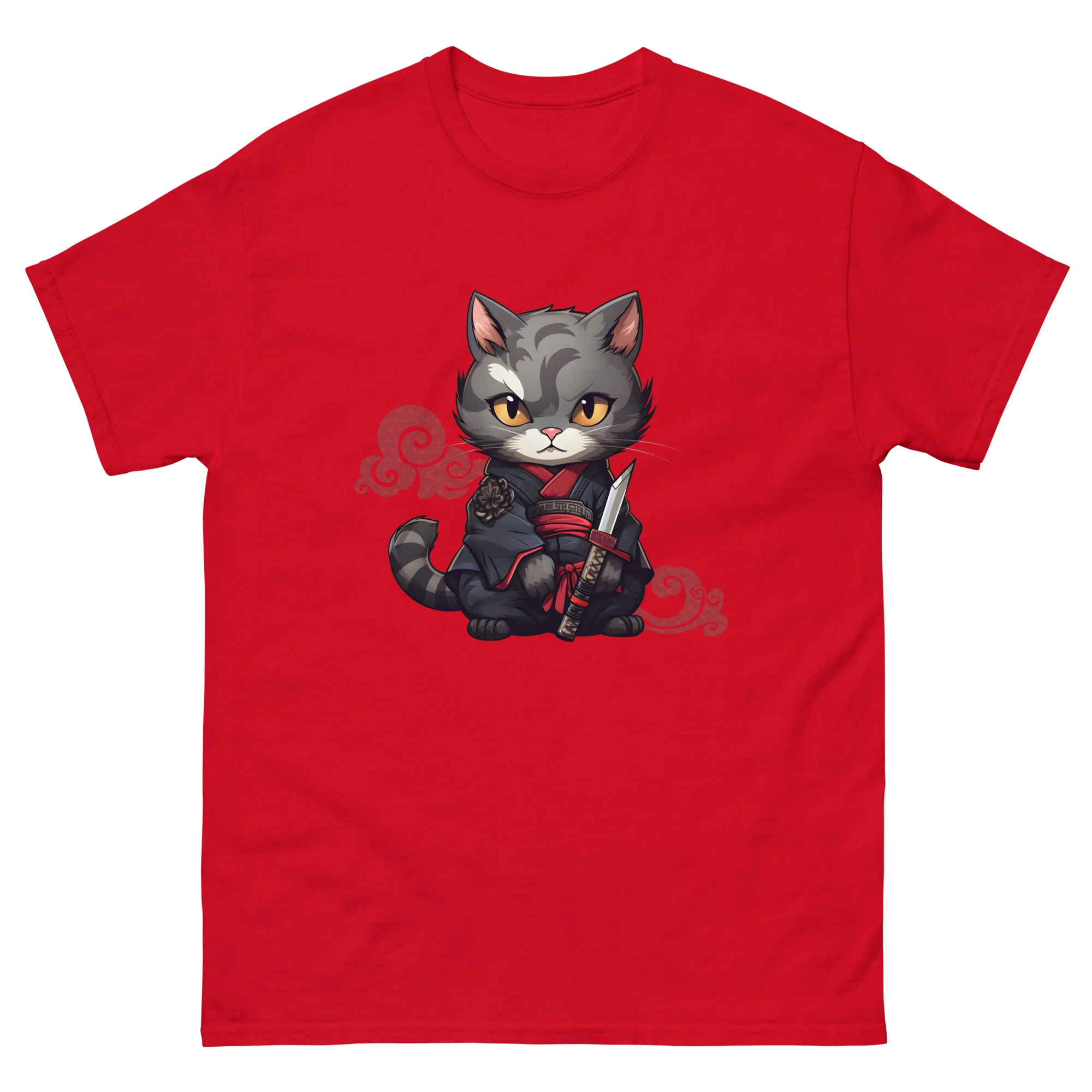 Katana Selfie: Warrior Cat's Photo Op T-Shirt - Image 5