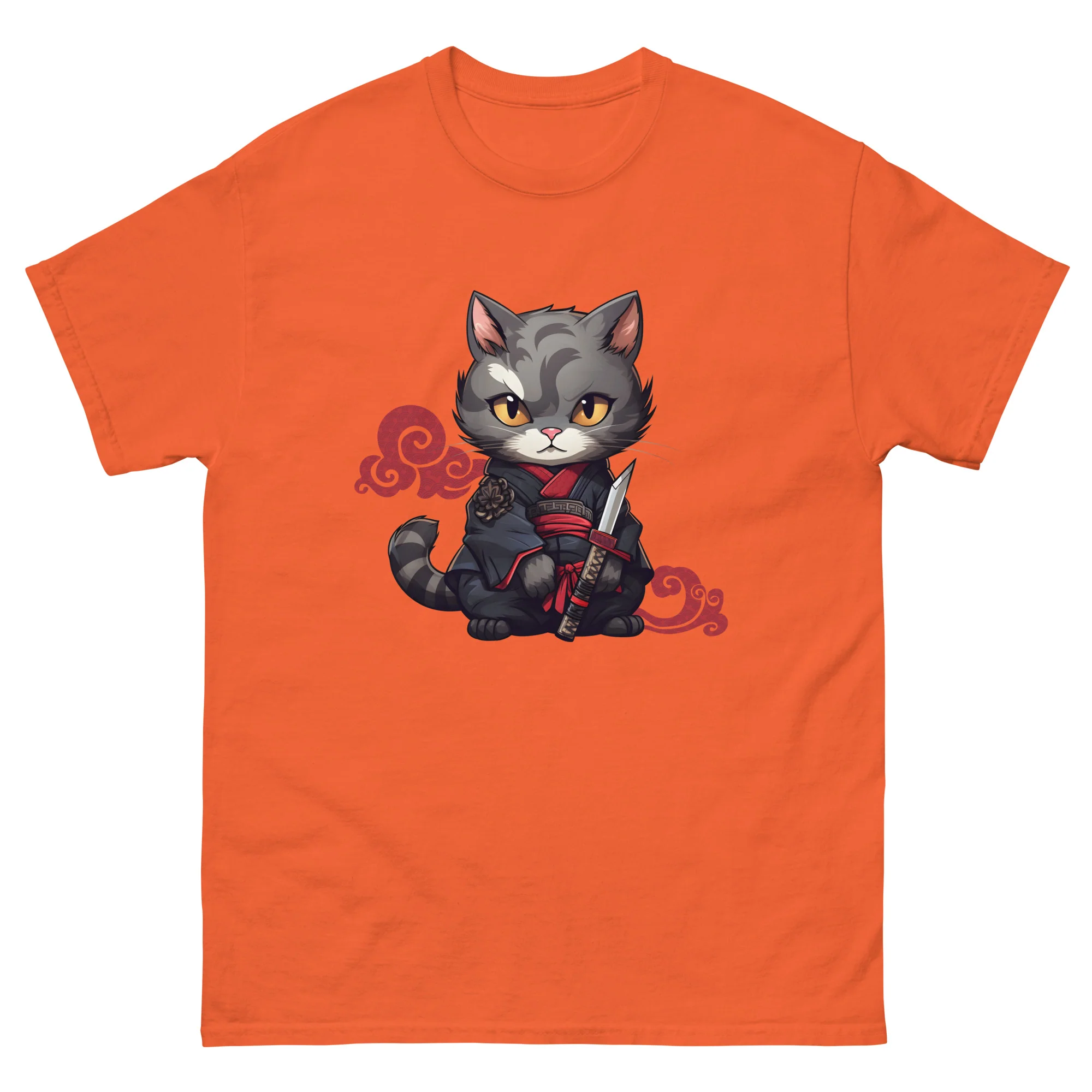 Katana Selfie: Warrior Cat's Photo Op T-Shirt - Image 8