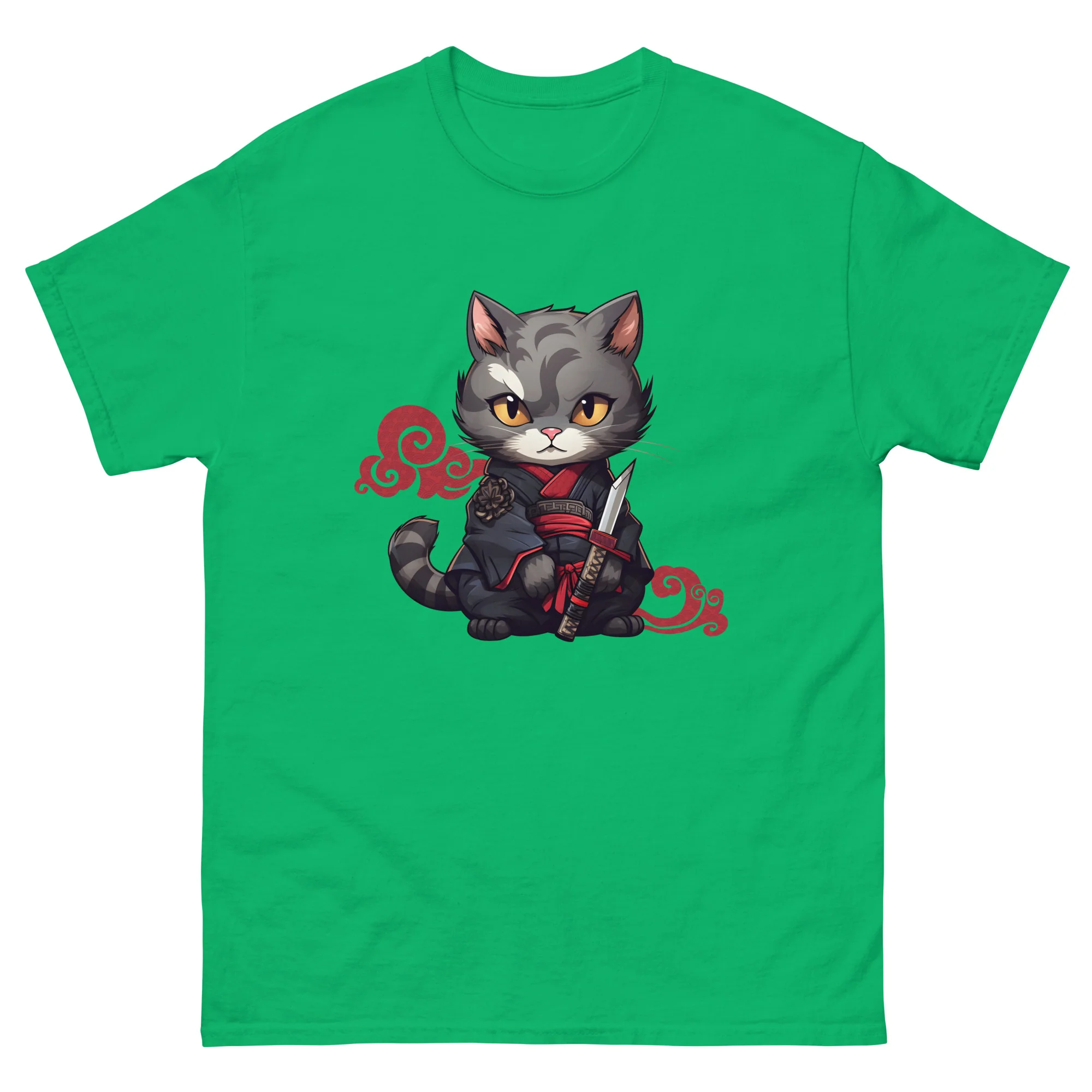 Katana Selfie: Warrior Cat's Photo Op T-Shirt - Image 9