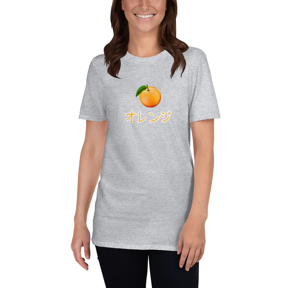 Kawaii Japanese Fruits Orange オレンジ Short-Sleeve Unisex T-Shirt - Image 4