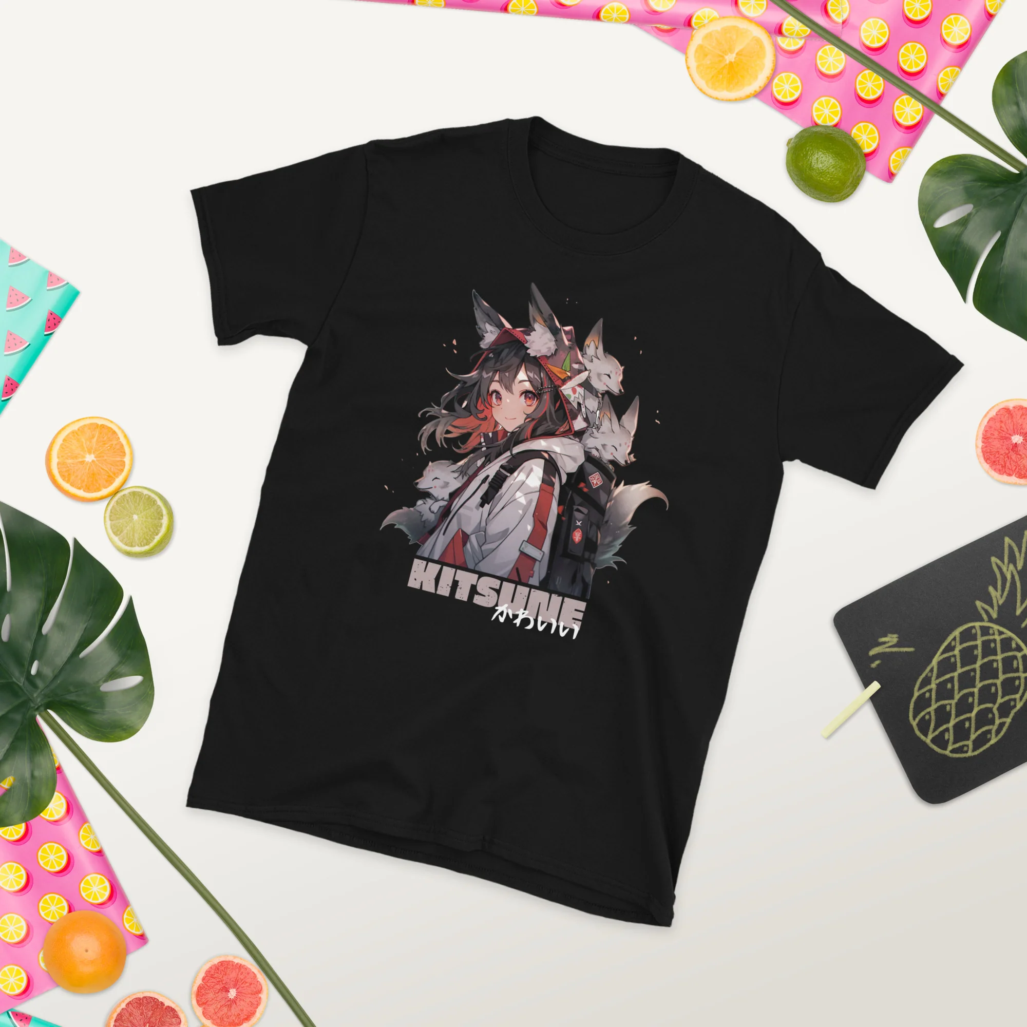 Kitsune Kawaii: Anime Fox Squad T-Shirt - Image 3