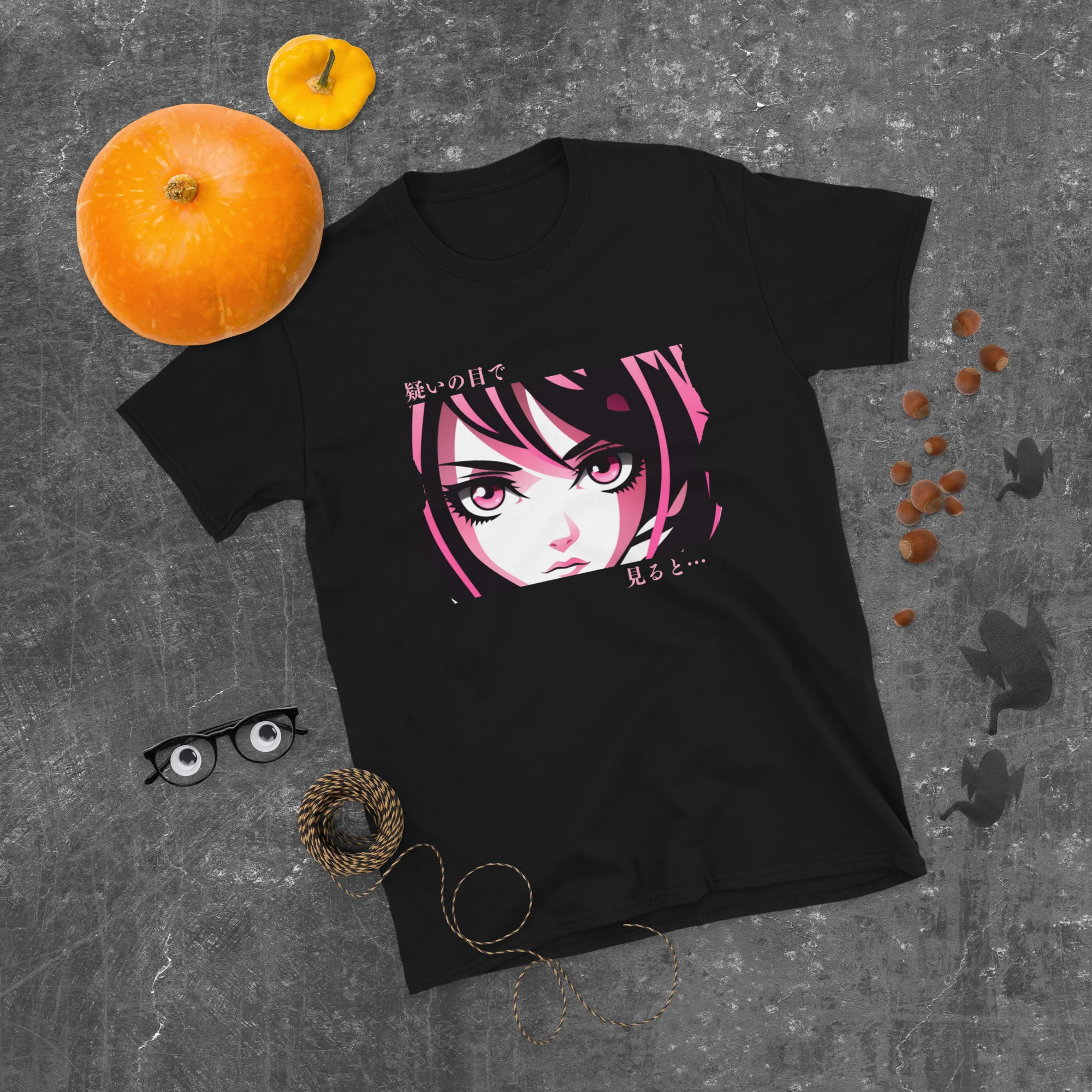 Looking with Suspicious Anime Eyes T-Shirt - Image 4
