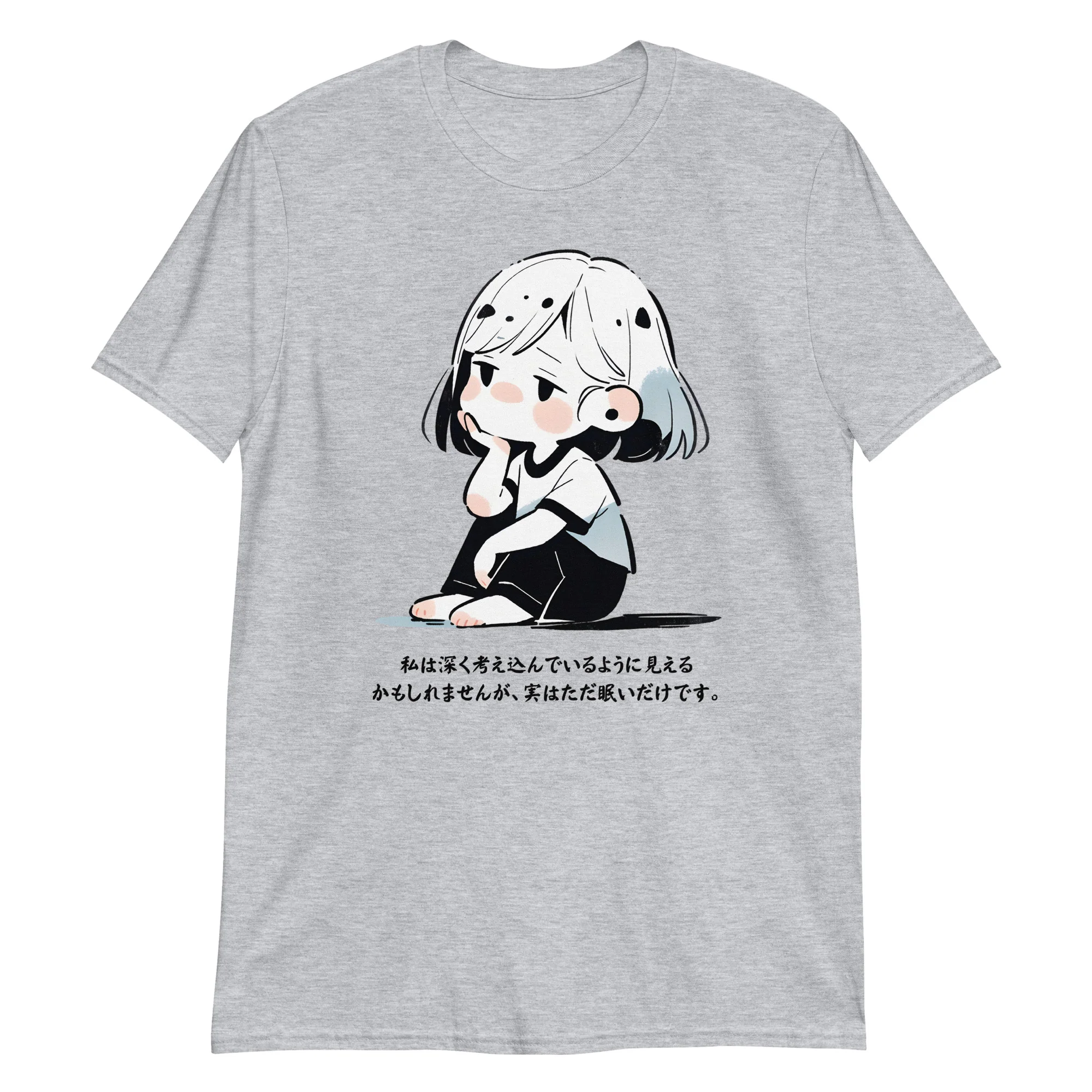Manga Girl's Sleepy Thoughts in Japanese T-Shirt - Image 4