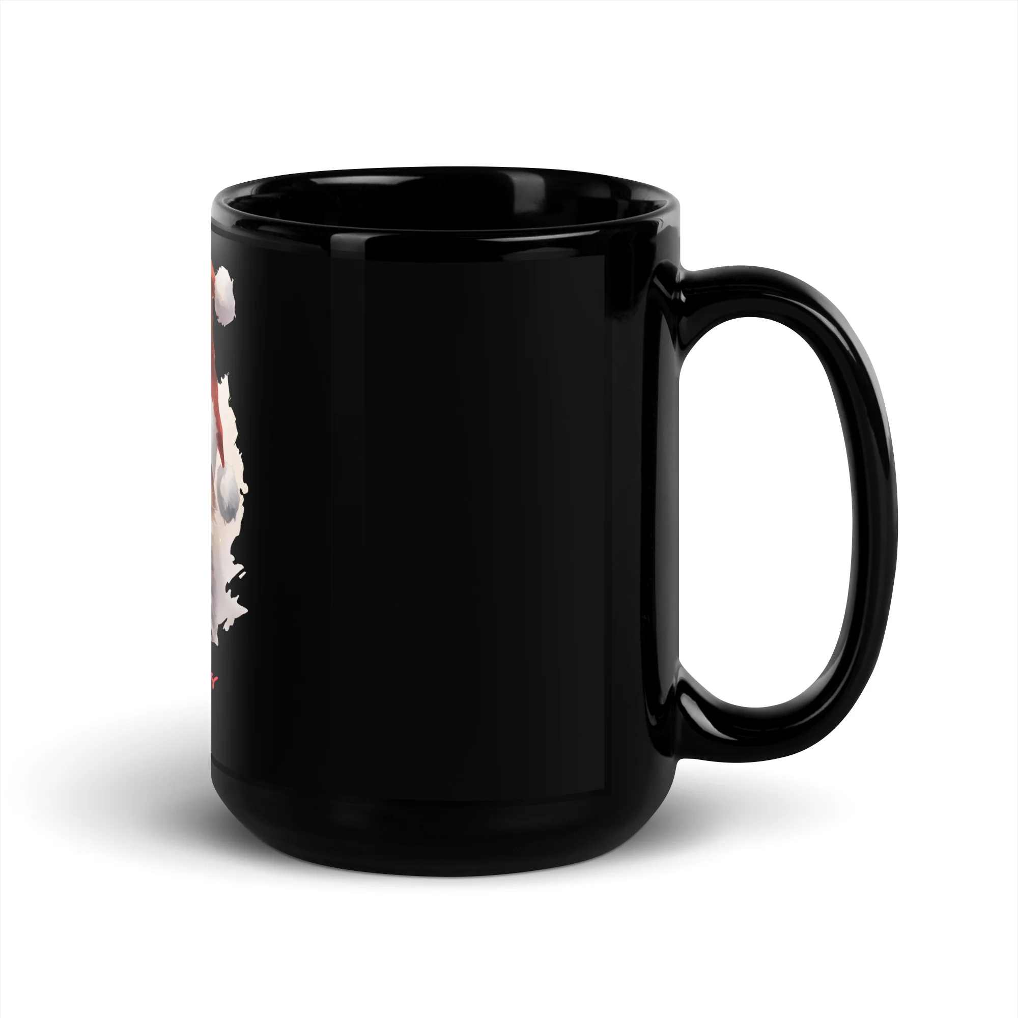Meowy Christmas Festive Feline Black Mug - Image 5
