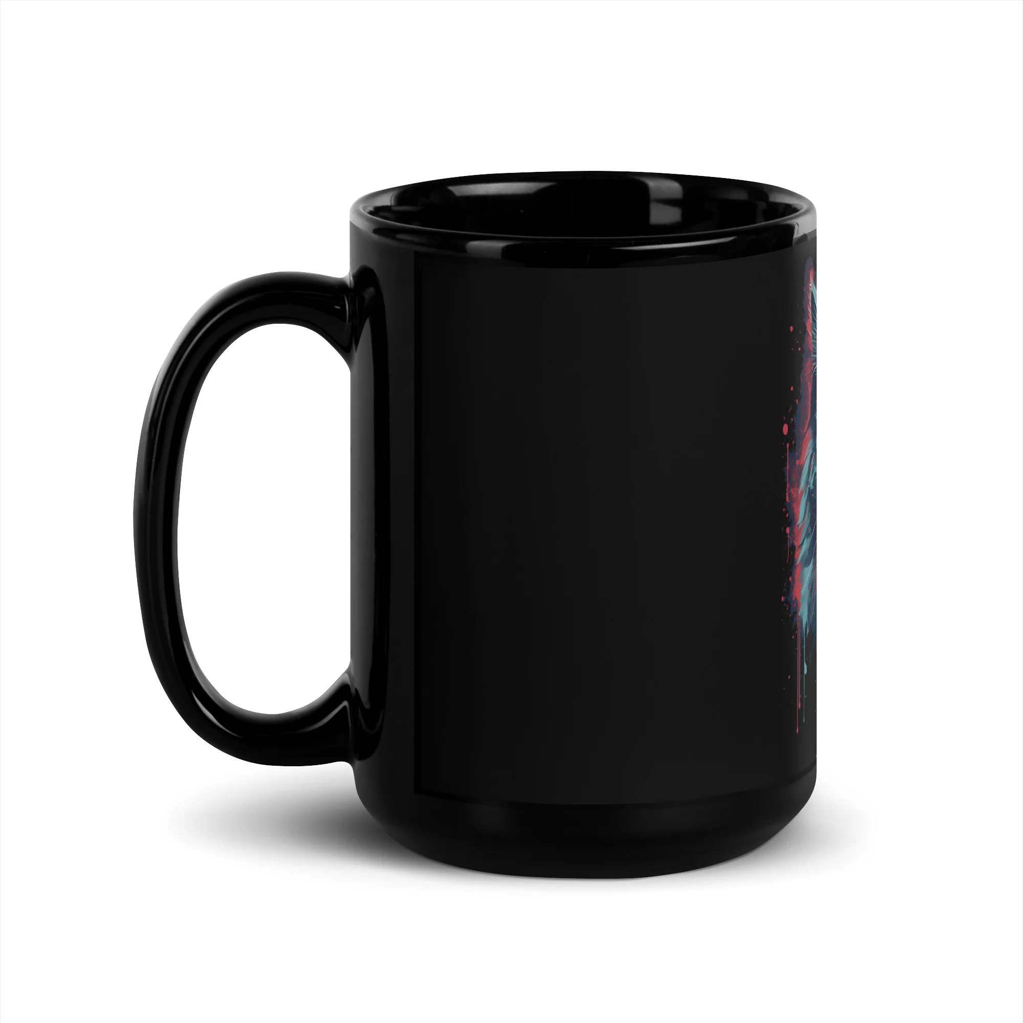 Mystic Stare: Black Cat with Red Eyes Black Mug - Image 4