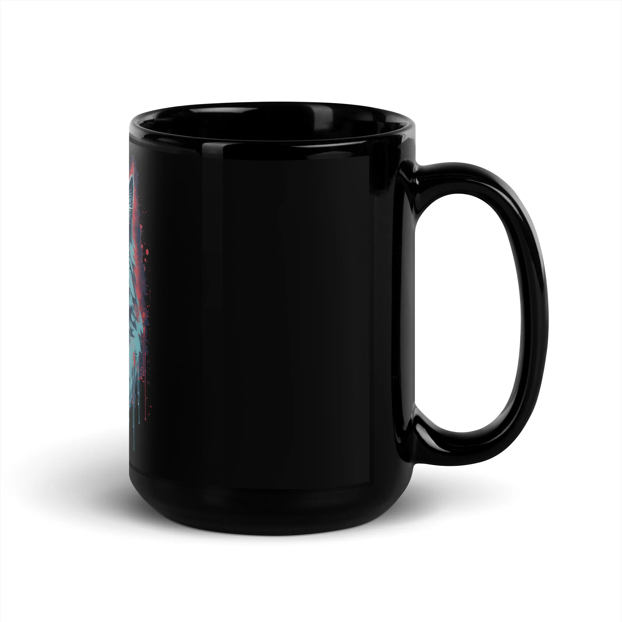 Mystic Stare: Black Cat with Red Eyes Black Mug - Image 5
