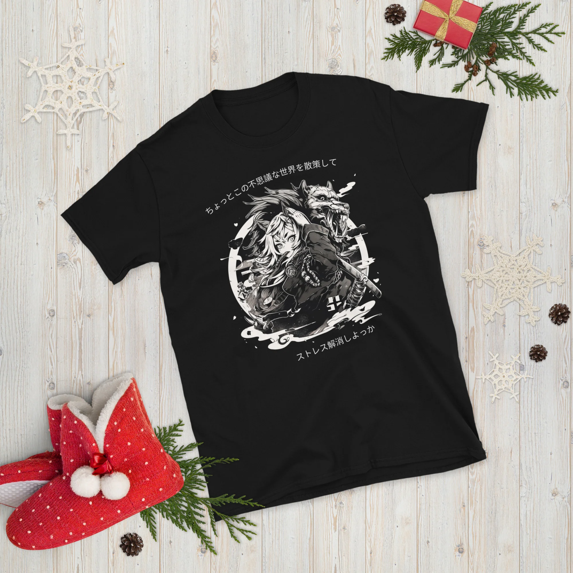 Mystical Anime Kitsune Girl T-Shirt - Image 4