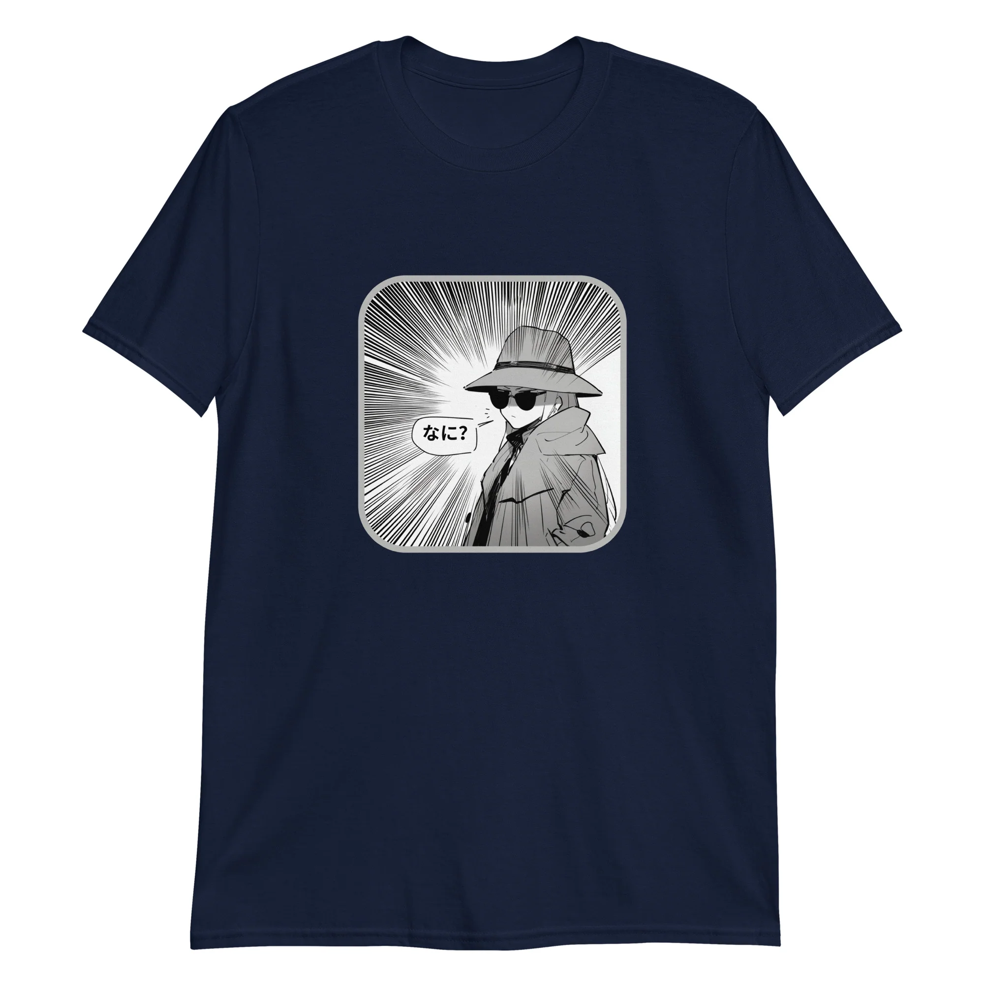 "Nani?" Suspicious Anime Girl Short-Sleeve Unisex Anime-Styled T-Shirt - Image 5