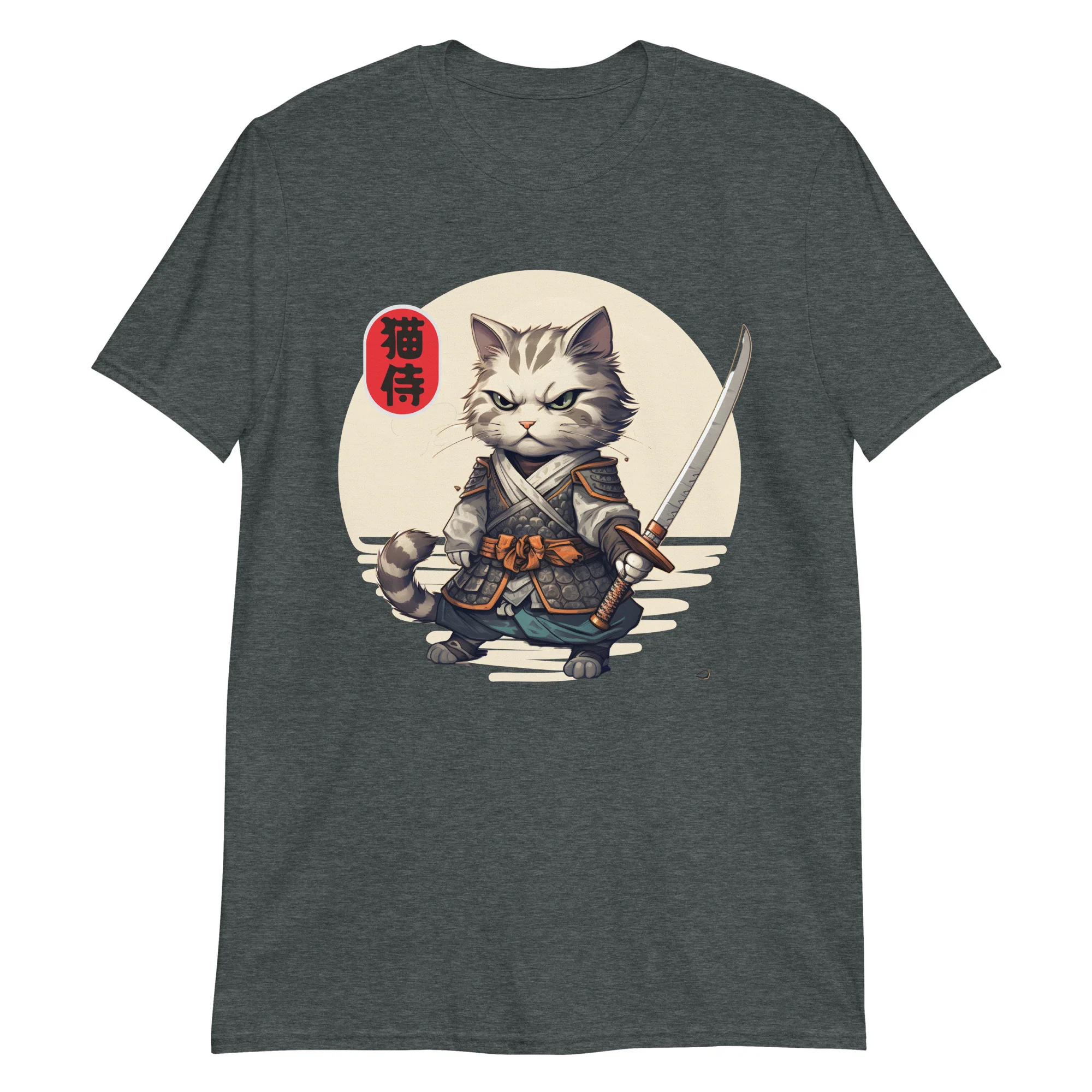 Neko Warrior - Cute Samurai Cat T-Shirt - Image 6