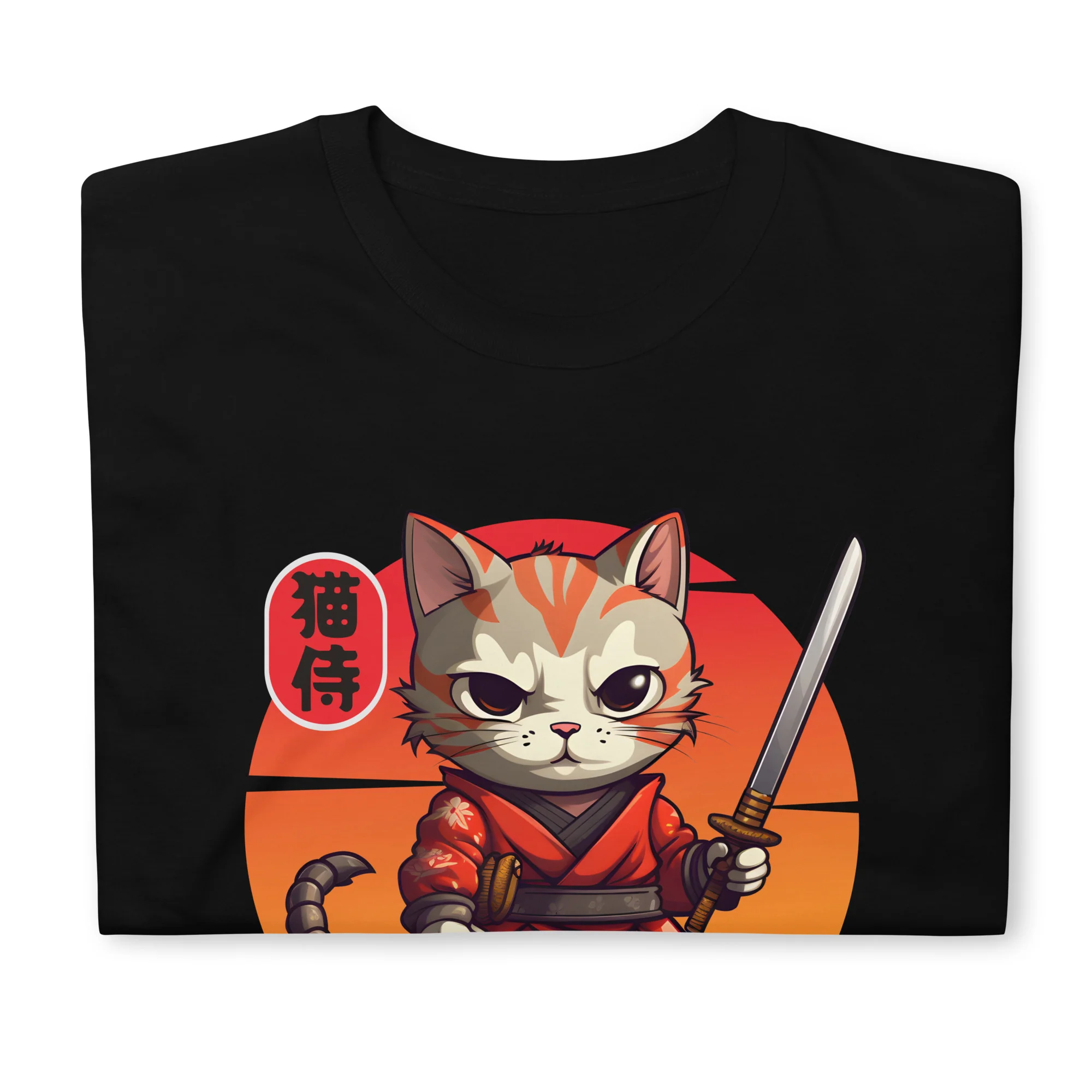 Neko Zamurai - Sunset Samurai Cat T-Shirt - Image 2