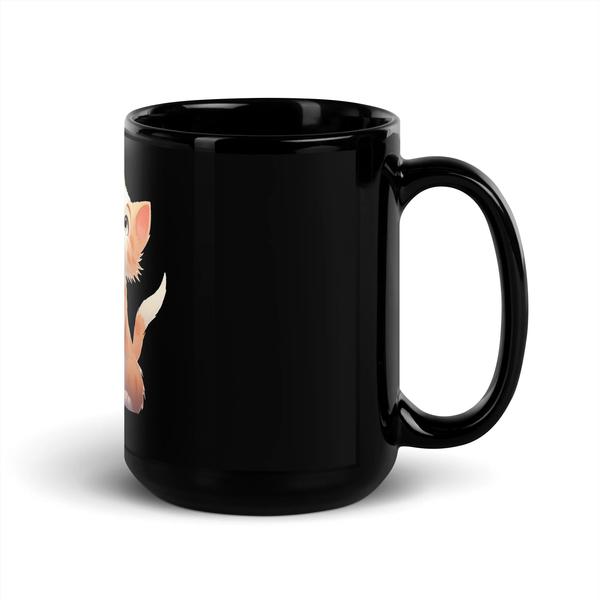 No Time for a Catnap Adorable Kitty Black Mug - Image 5