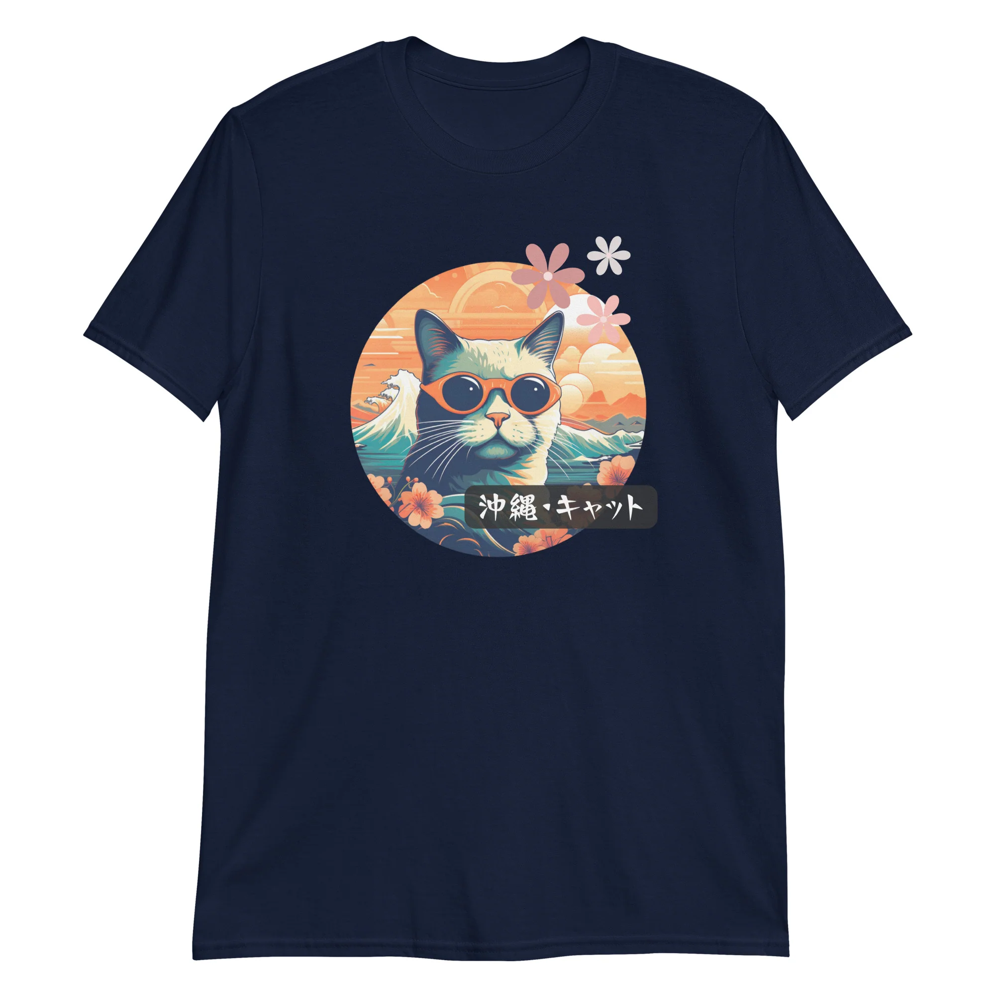 Okinawan Sunny Shades Kitty Short-Sleeve Unisex T-Shirt - Image 2