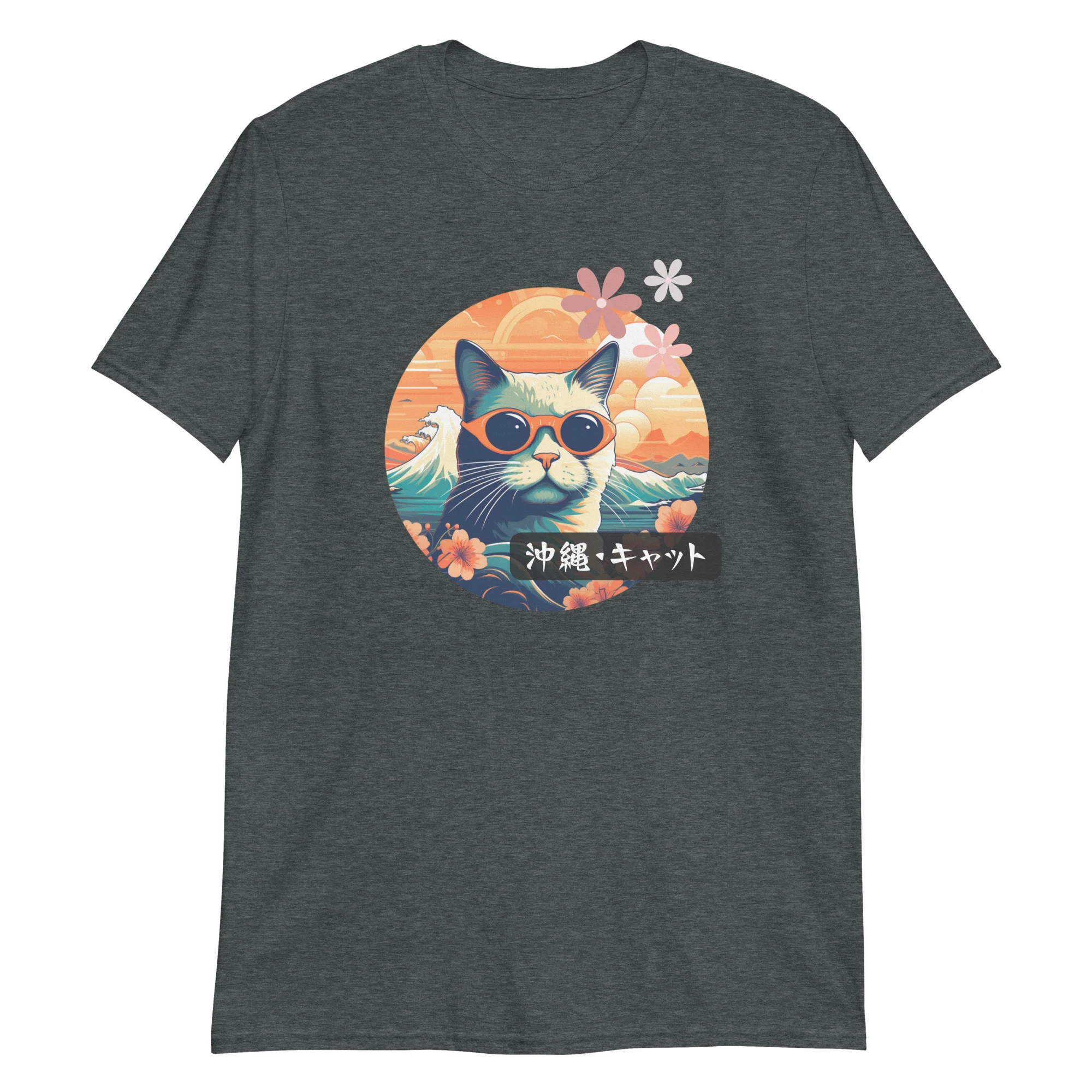 Okinawan Sunny Shades Kitty Short-Sleeve Unisex T-Shirt - Image 3