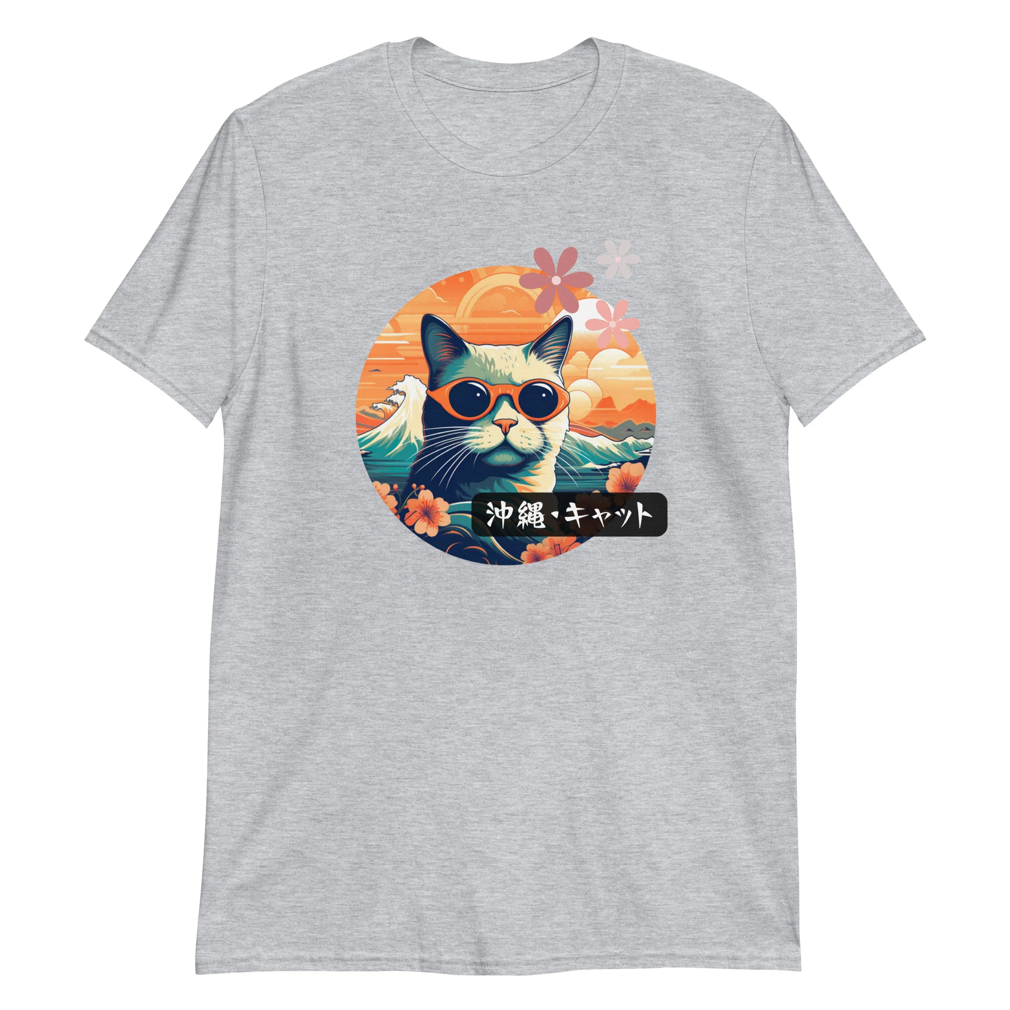 Okinawan Sunny Shades Kitty Short-Sleeve Unisex T-Shirt - Image 4
