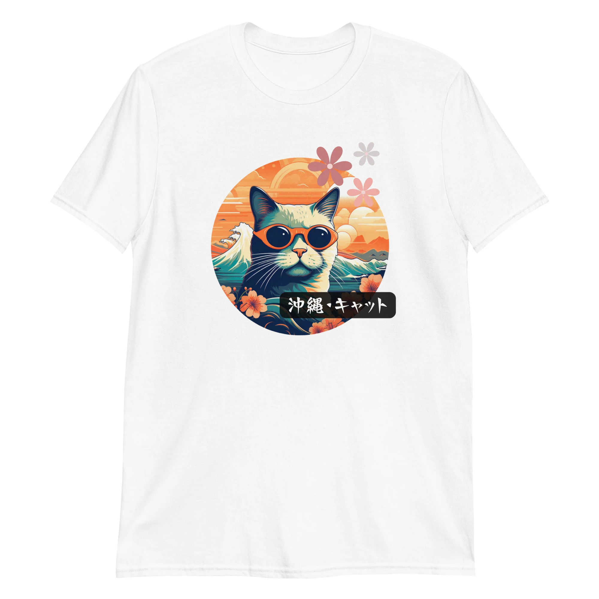 Okinawan Sunny Shades Kitty Short-Sleeve Unisex T-Shirt - Image 5