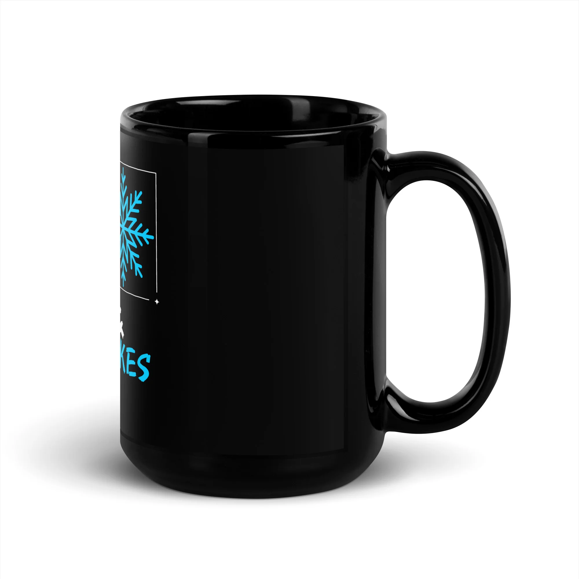 Onigiri and Snowflakes Black Mug - Image 5