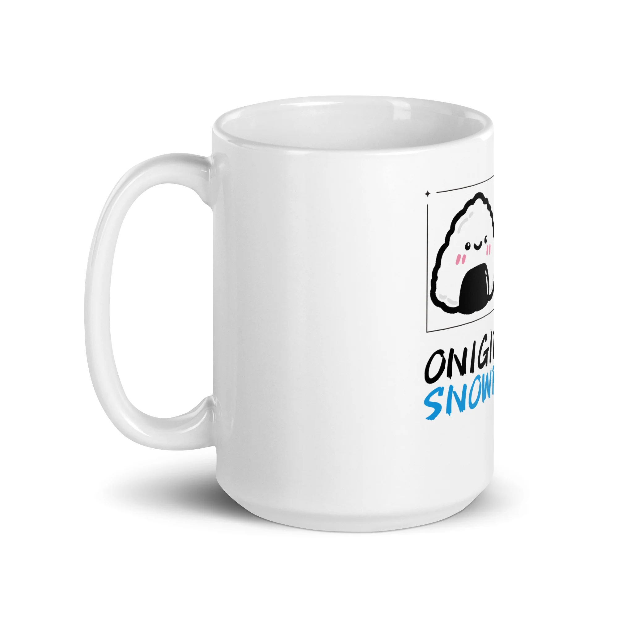 Onigiri and Snowflakes for the Holidays White Mug - Image 5