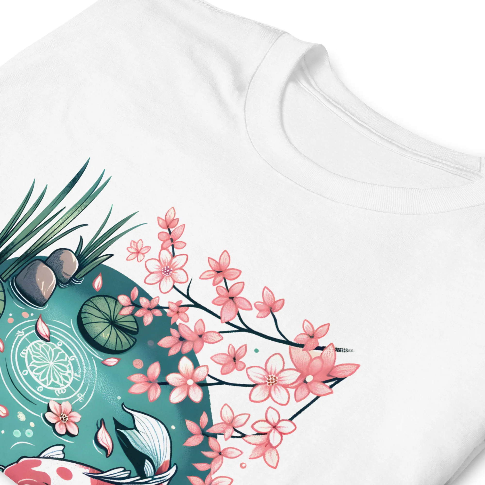 Peaceful Moments Japanese Koi Scene T-Shirt - Image 2