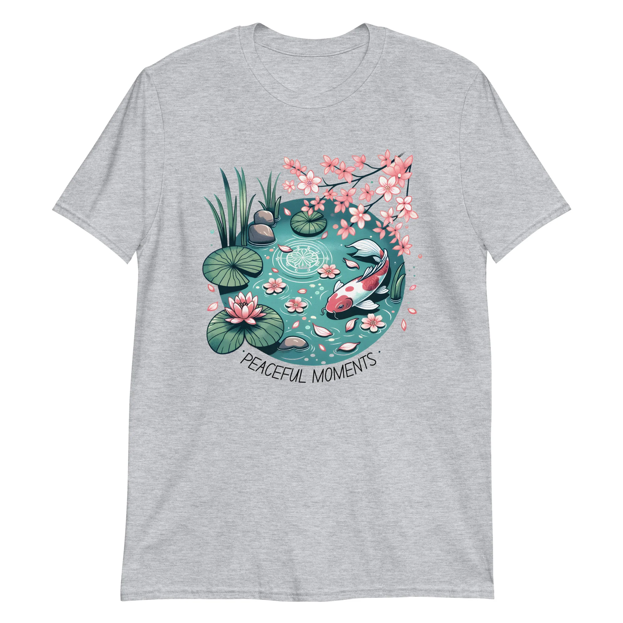 Peaceful Moments Japanese Koi Scene T-Shirt - Image 4
