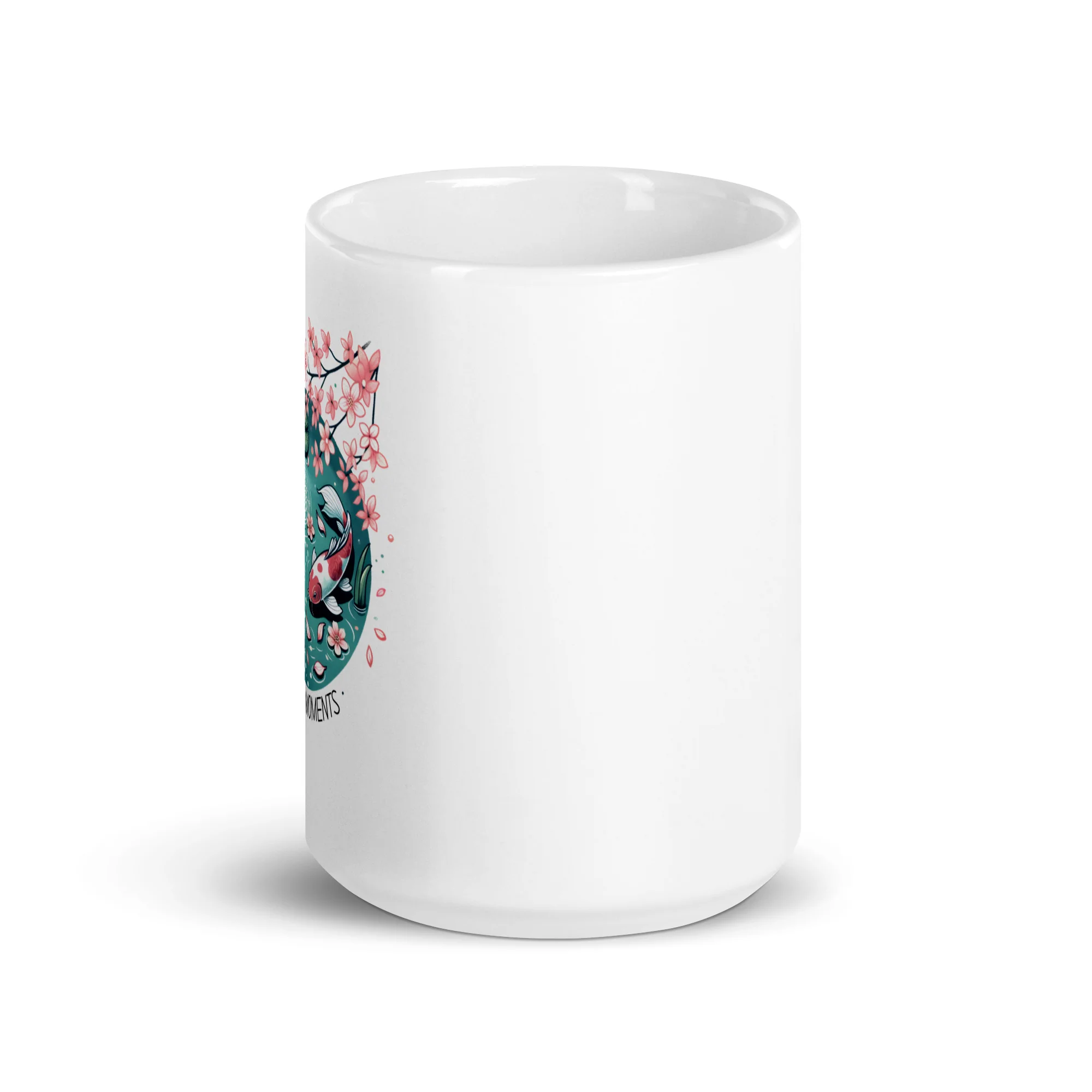 Peaceful Moments Japanese Koi Scene White Mug - Image 3