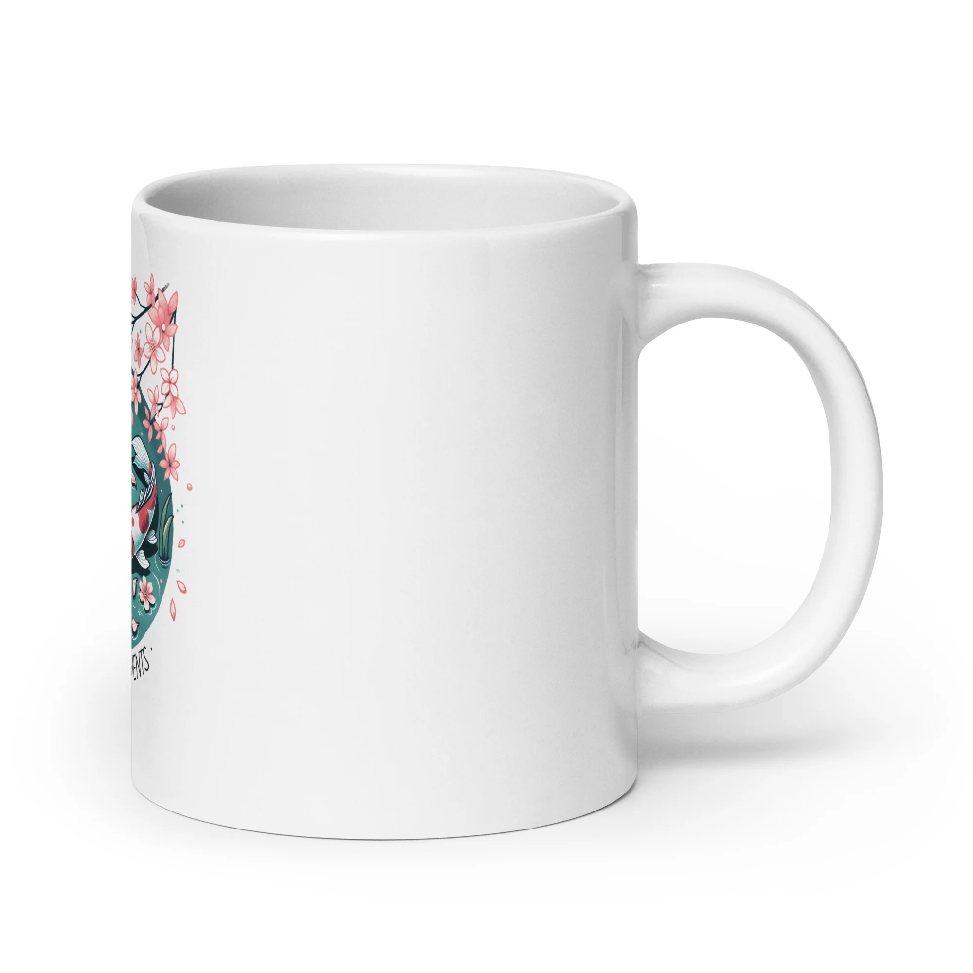 Peaceful Moments Japanese Koi Scene White Mug - Image 4