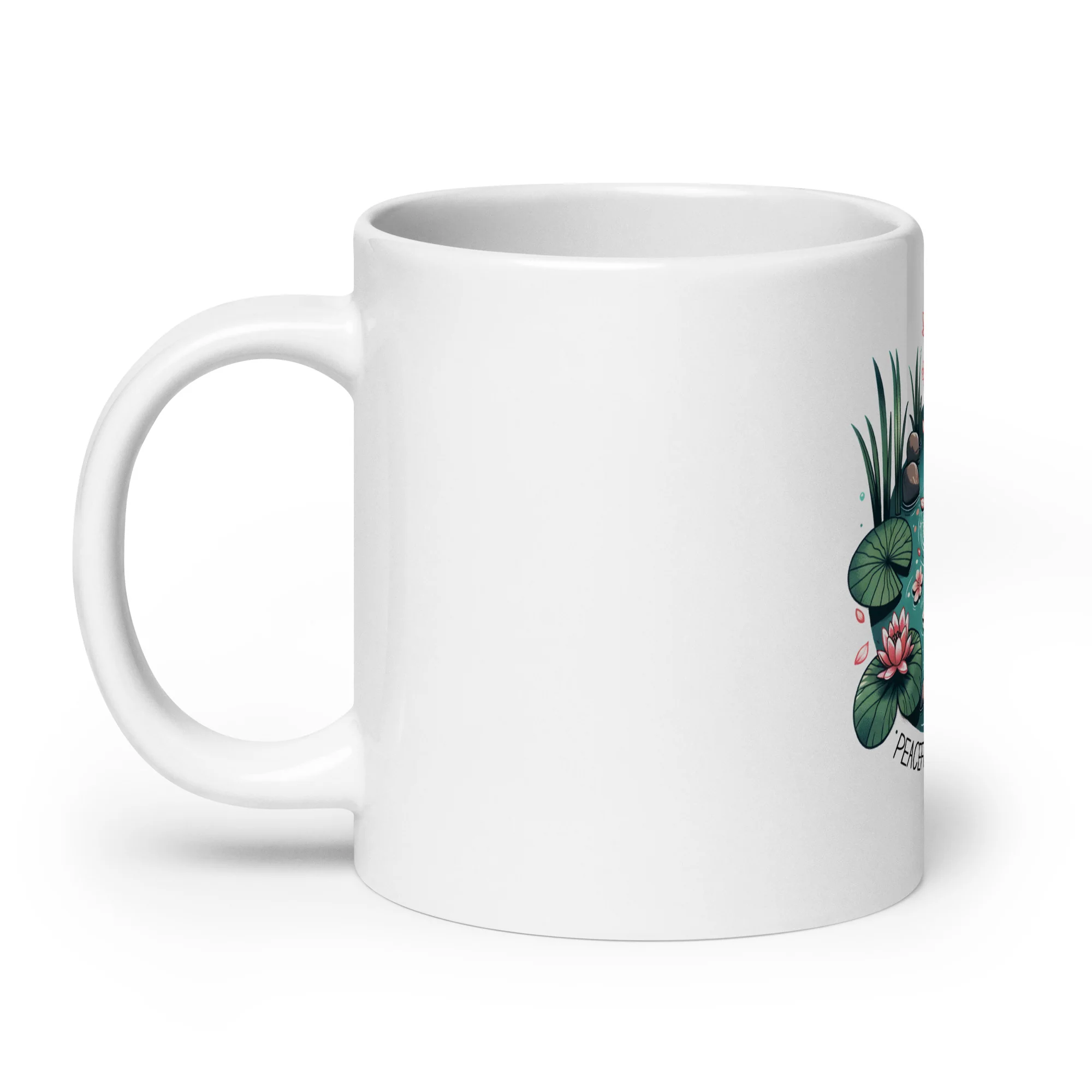 Peaceful Moments Japanese Koi Scene White Mug - Image 5