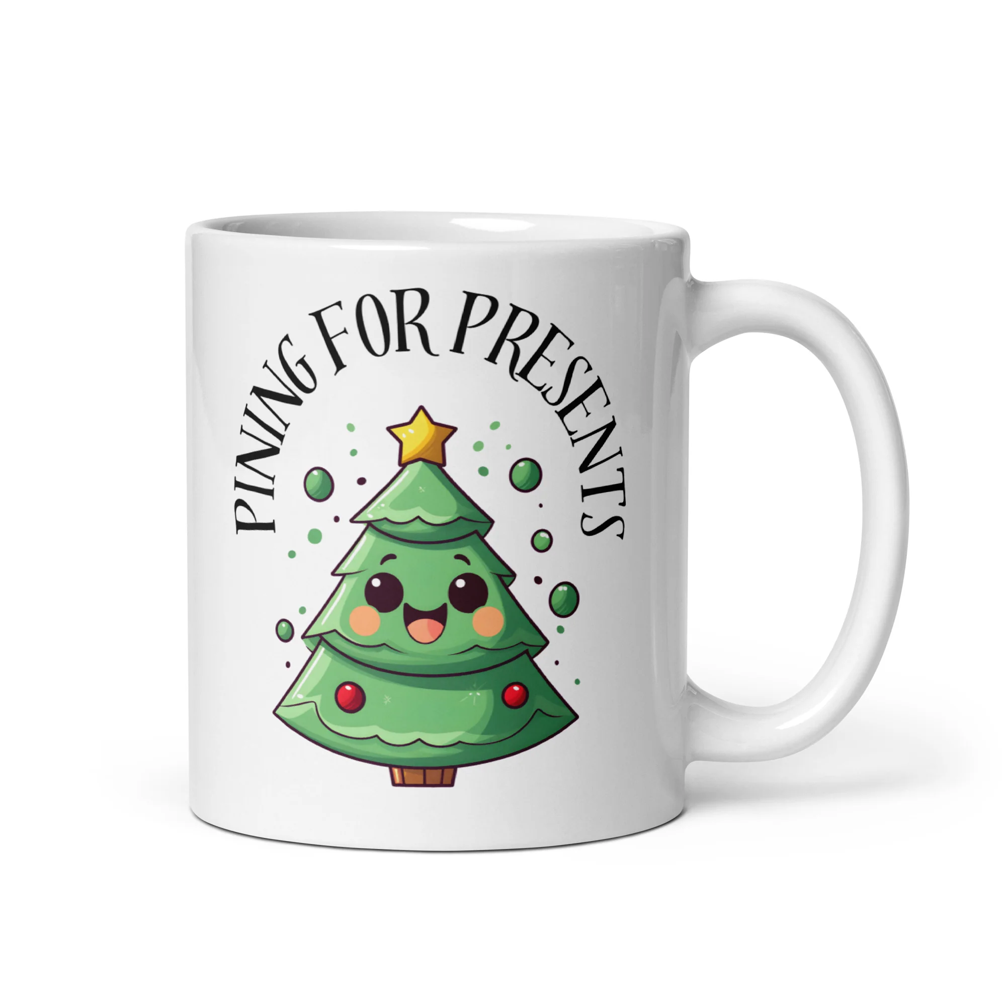Pining for Presents: Cute Christmas Tree White Mug