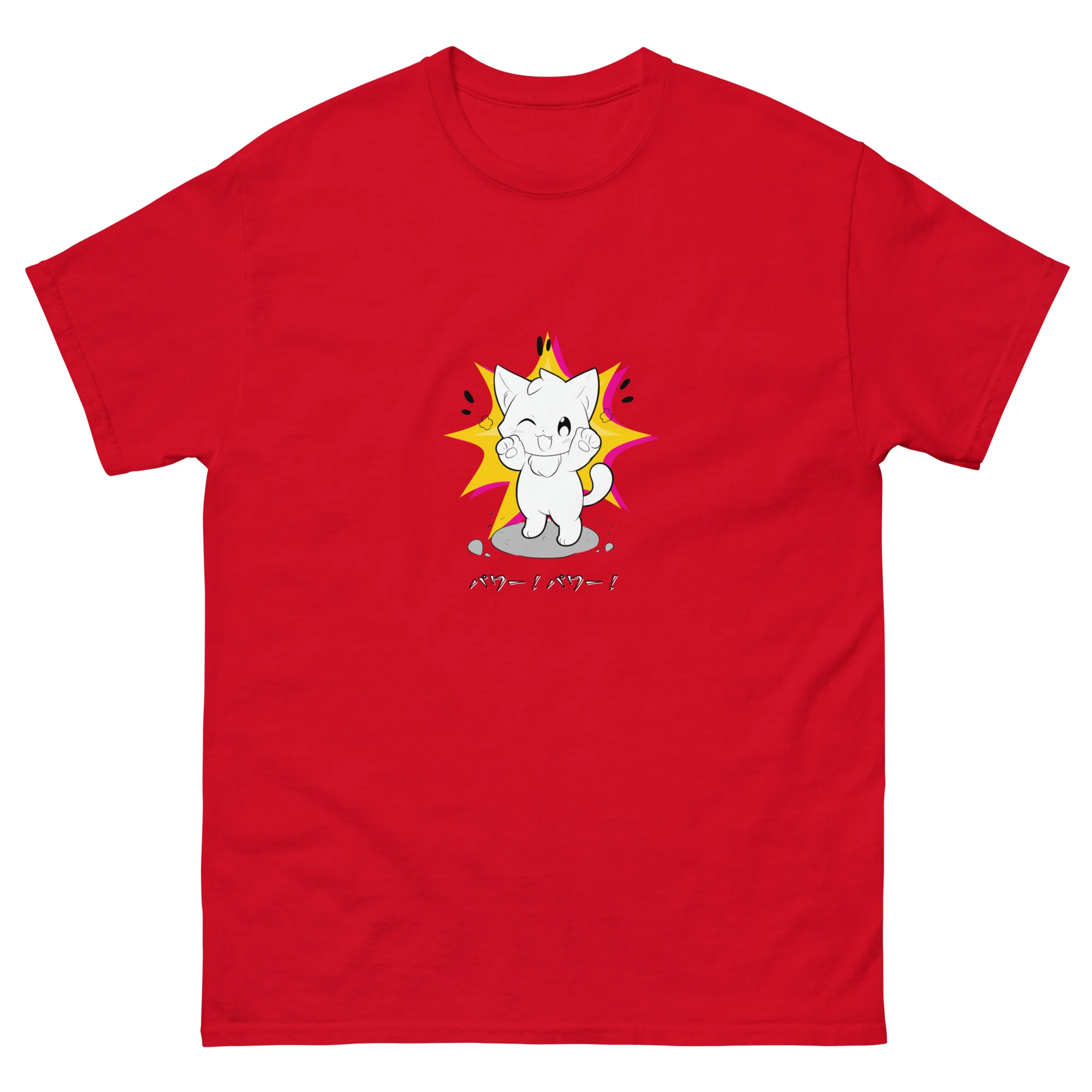 Power! Power! Happy Kitty Japanese Style Short-Sleeve Unisex T-Shirt - Image 5