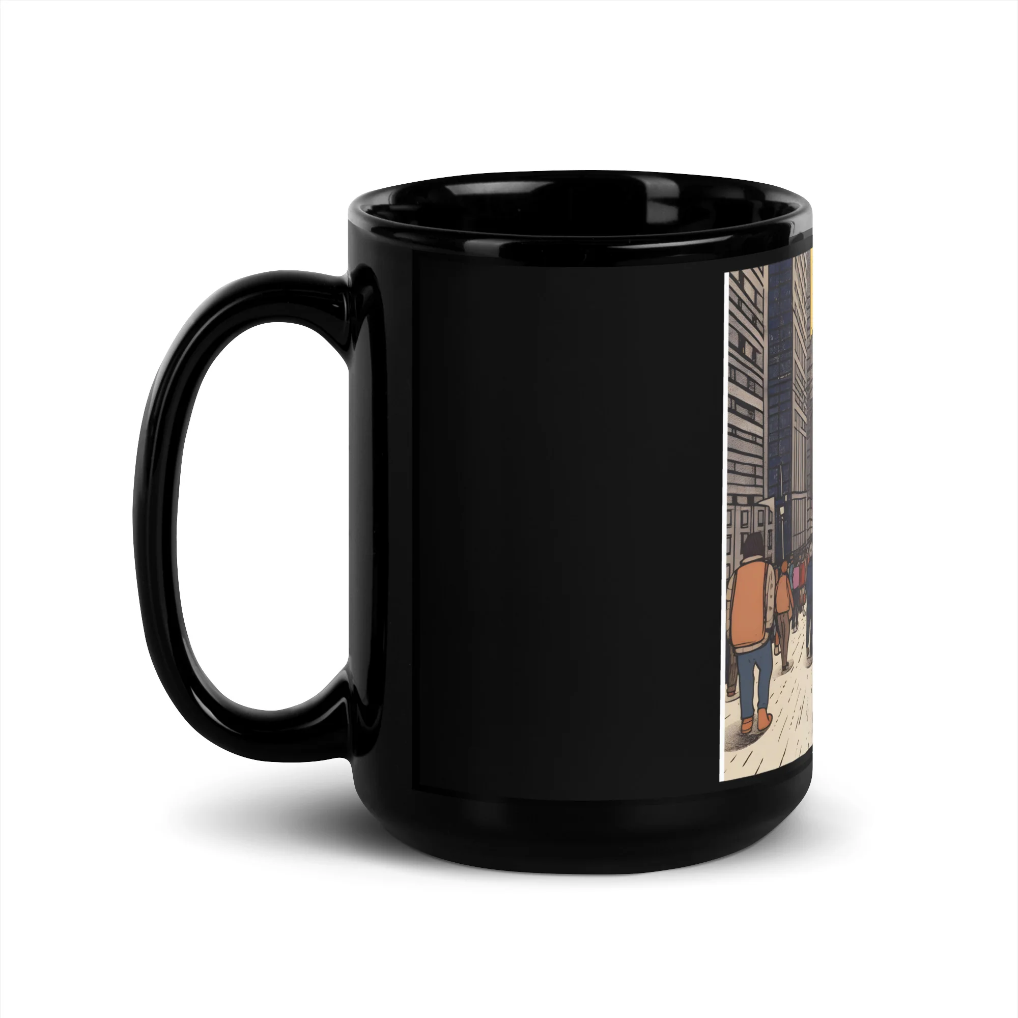 Red Cat Rising: Urban Apocalypse Black Mug - Image 4