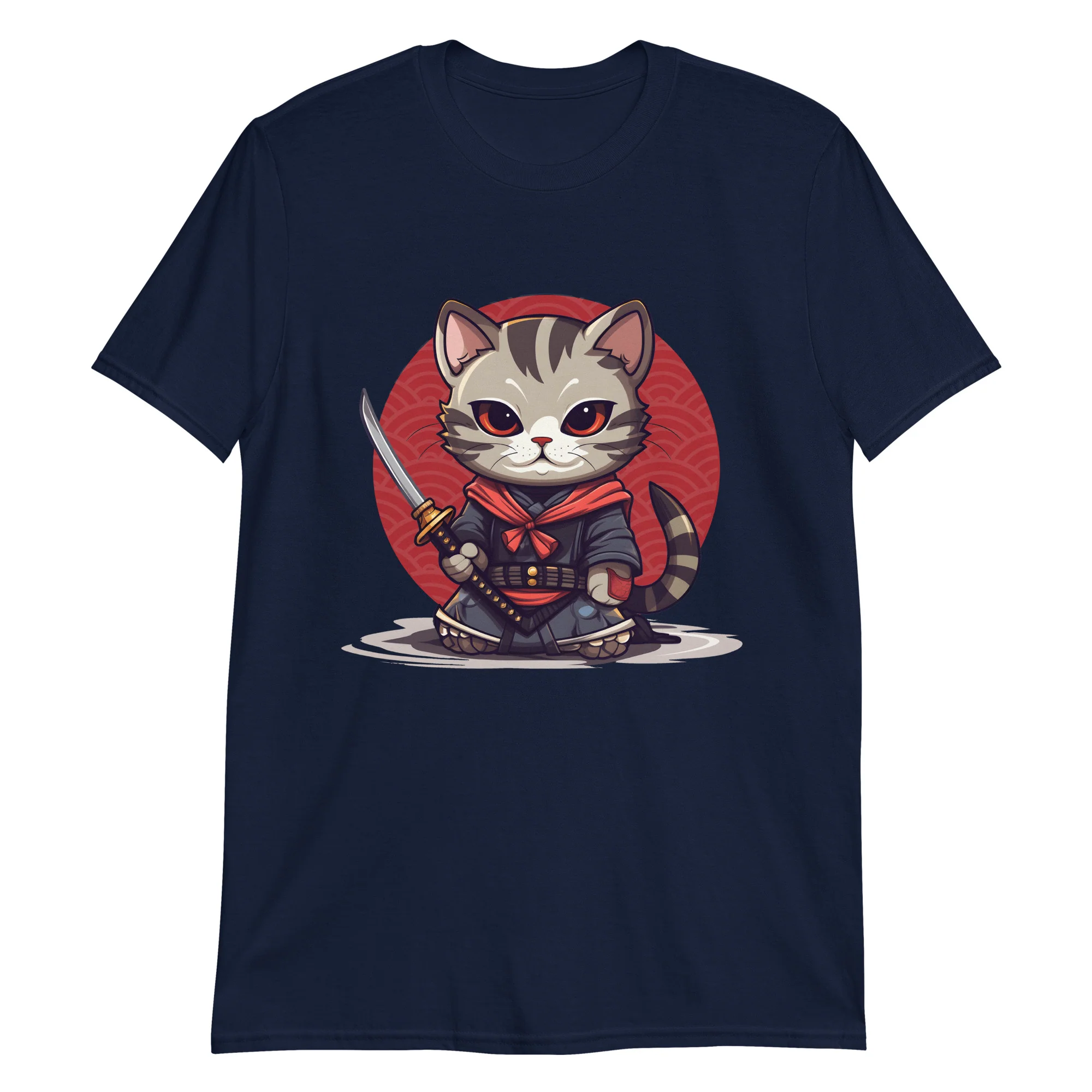 Samurai Cat: Feline Warrior with Katana T-Shirt - Image 2