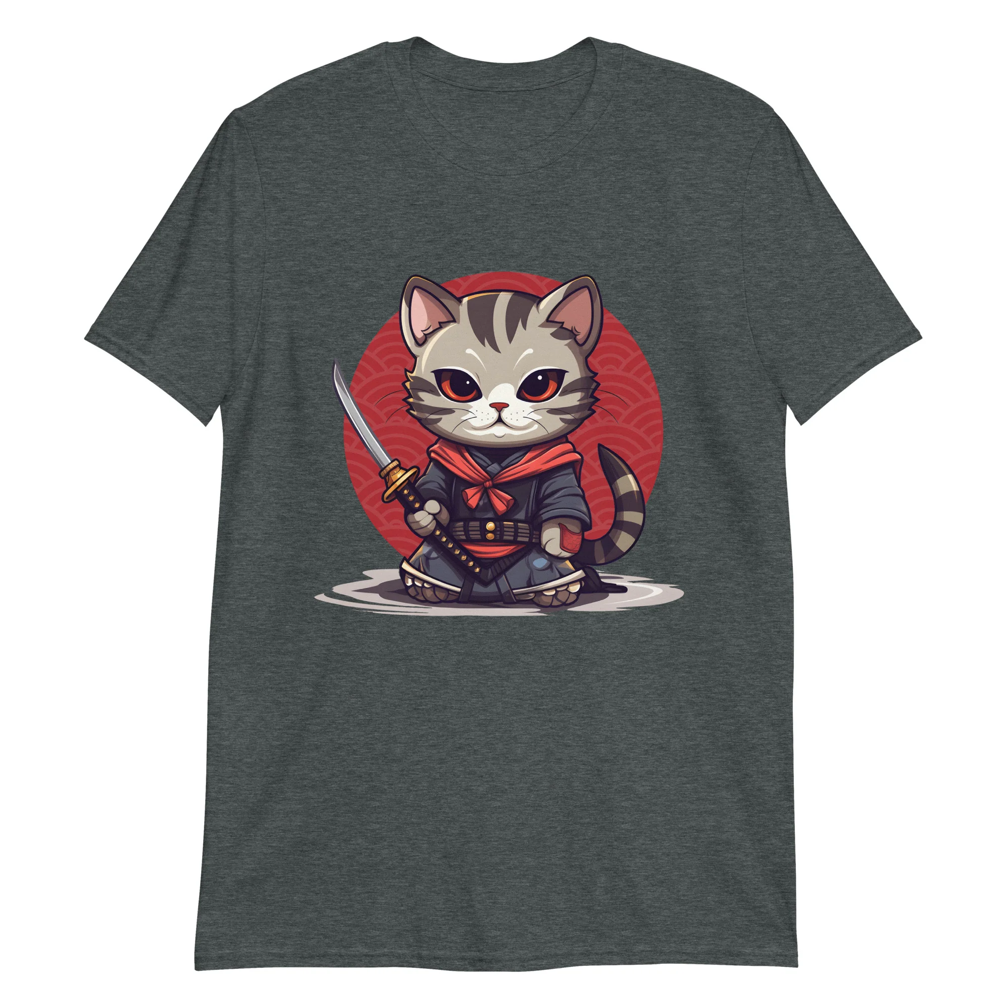 Samurai Cat: Feline Warrior with Katana T-Shirt - Image 3