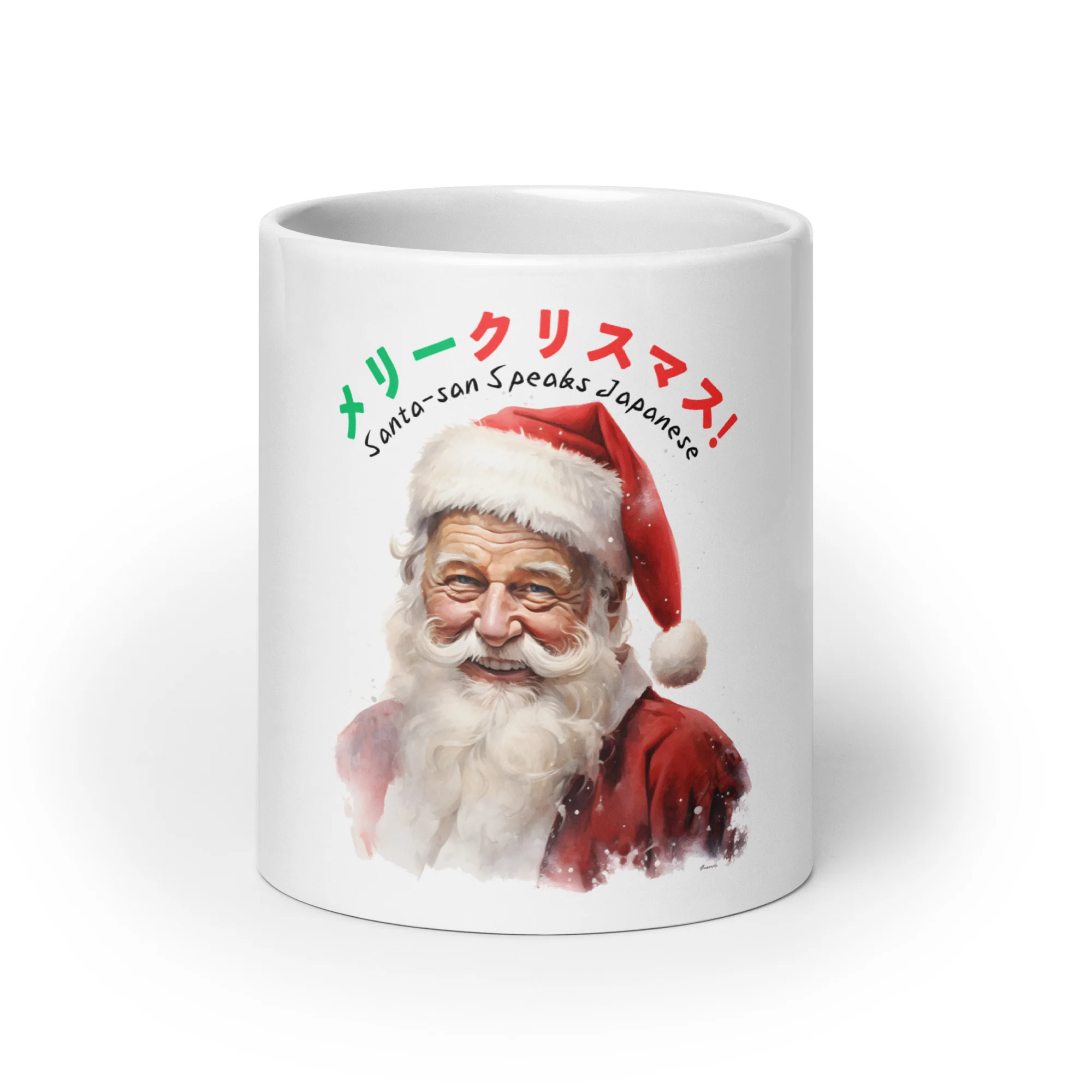 Santa-san Speaks Japanese White Mug - Image 9