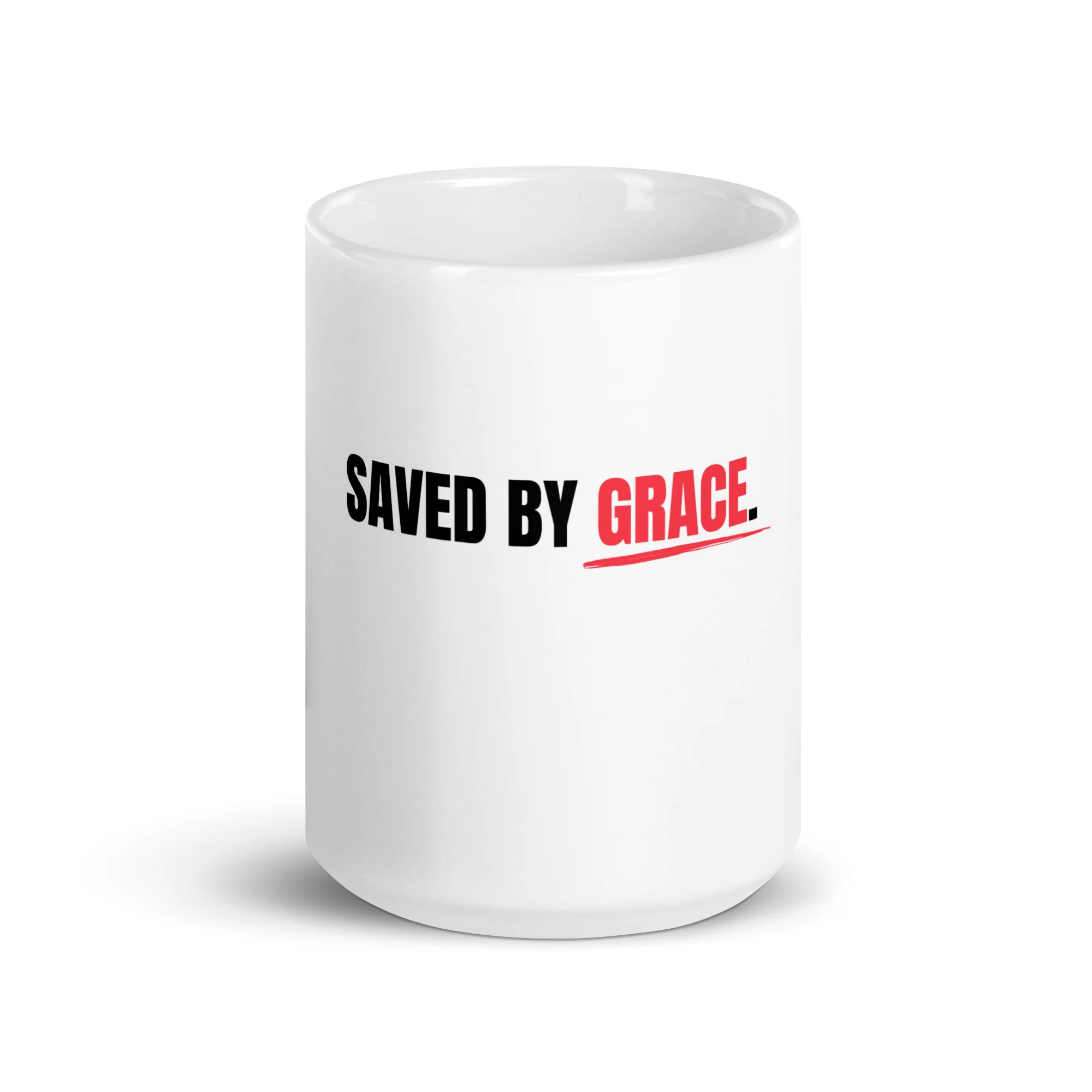 Saved by Grace Christian Faith White Mug - Image 6