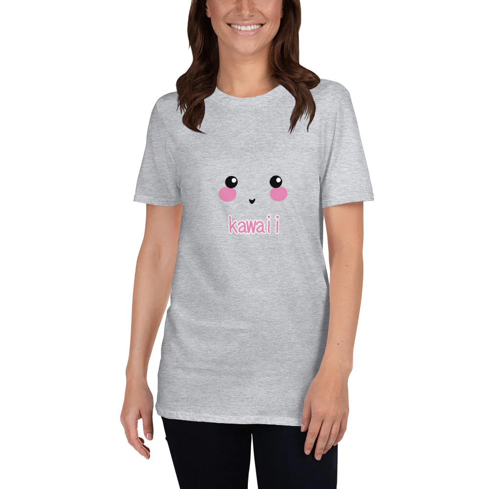 Kawaii Cute Face in Japanese Short-Sleeve Unisex T-Shirt - Image 2