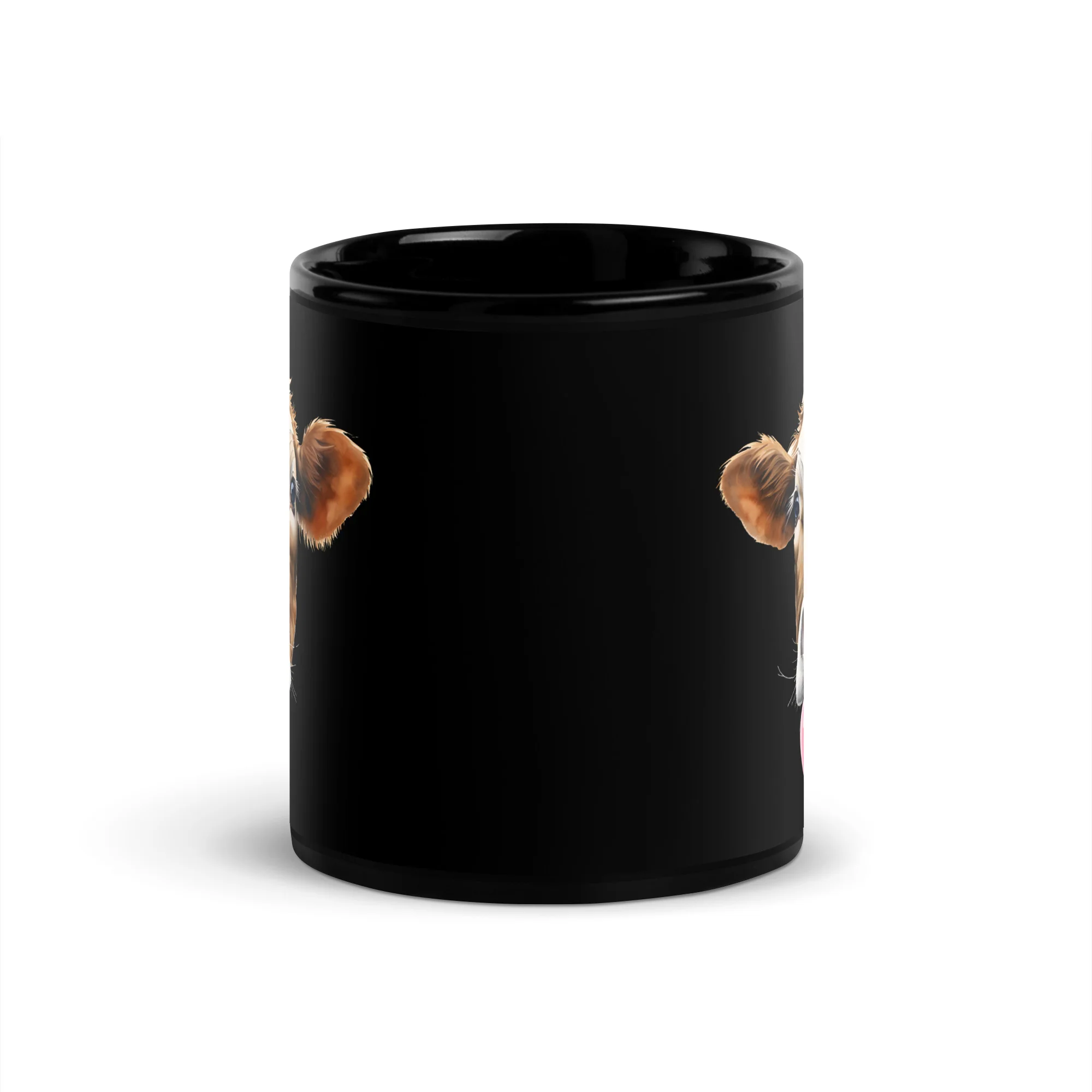 Silly Cow Tongue-Out A Whimsical Black Mug - Image 3