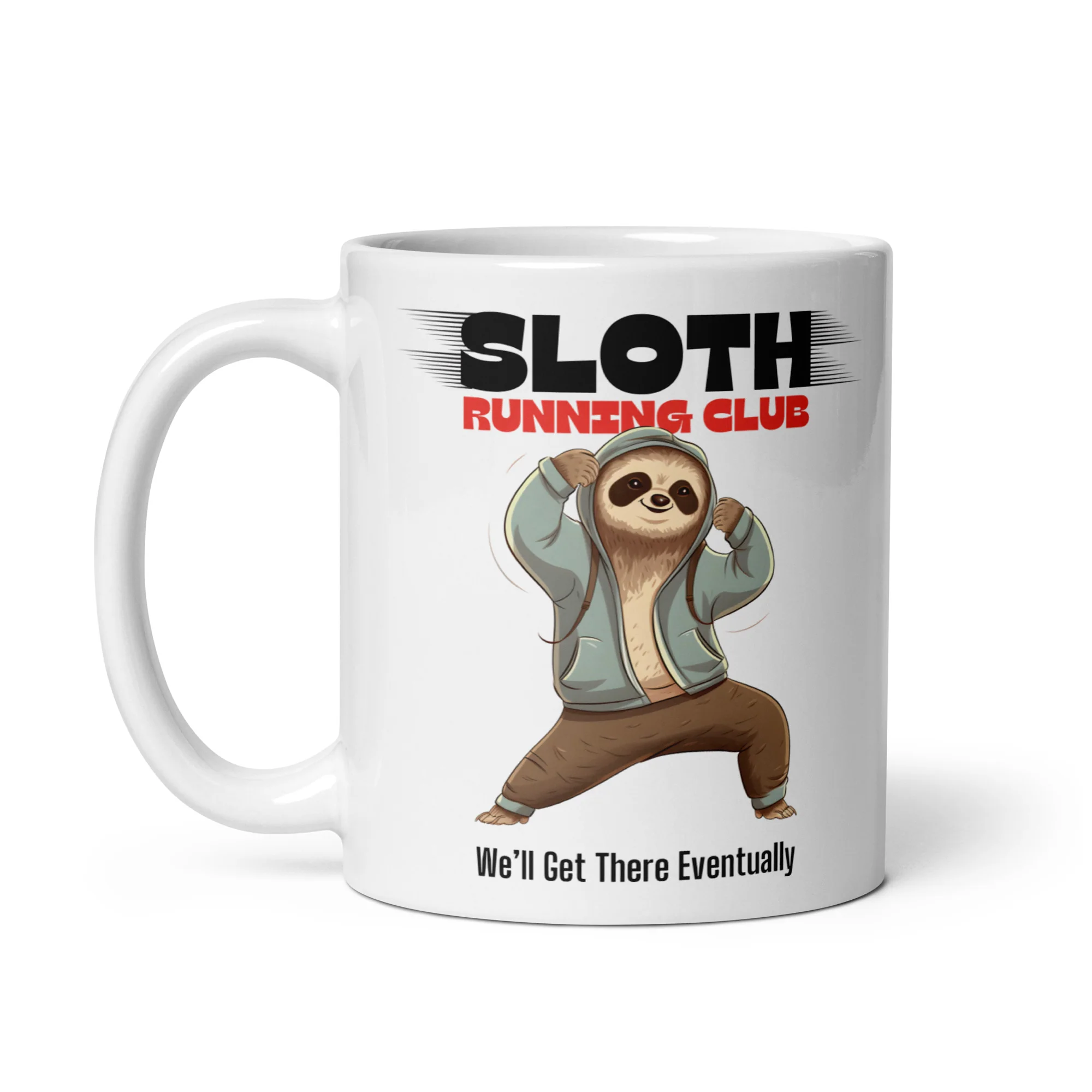 Sloth Running Club: Eventually White Mug - Image 2