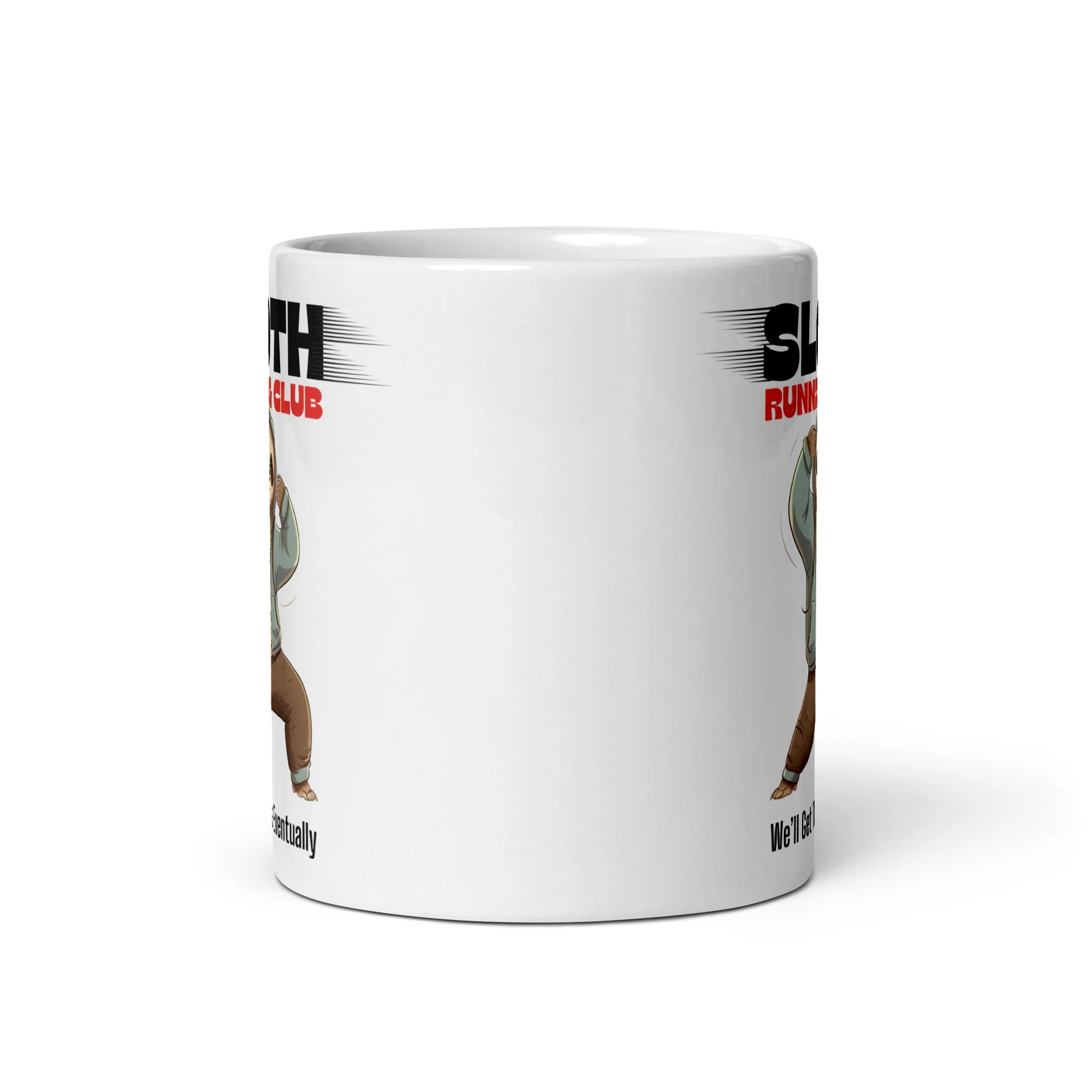 Sloth Running Club: Eventually White Mug - Image 3