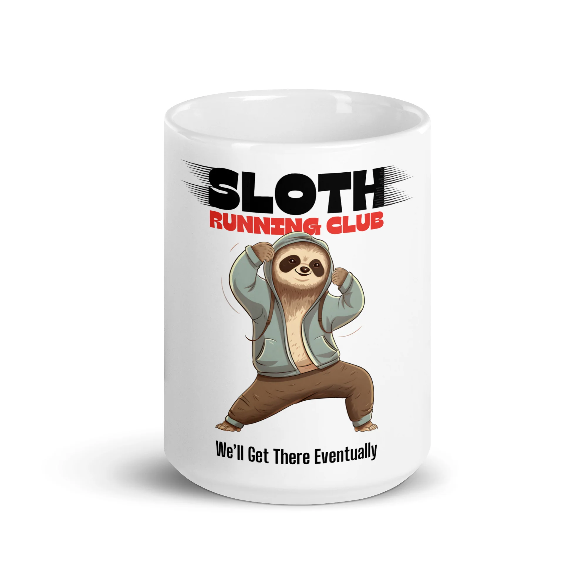 Sloth Running Club: Eventually White Mug - Image 6